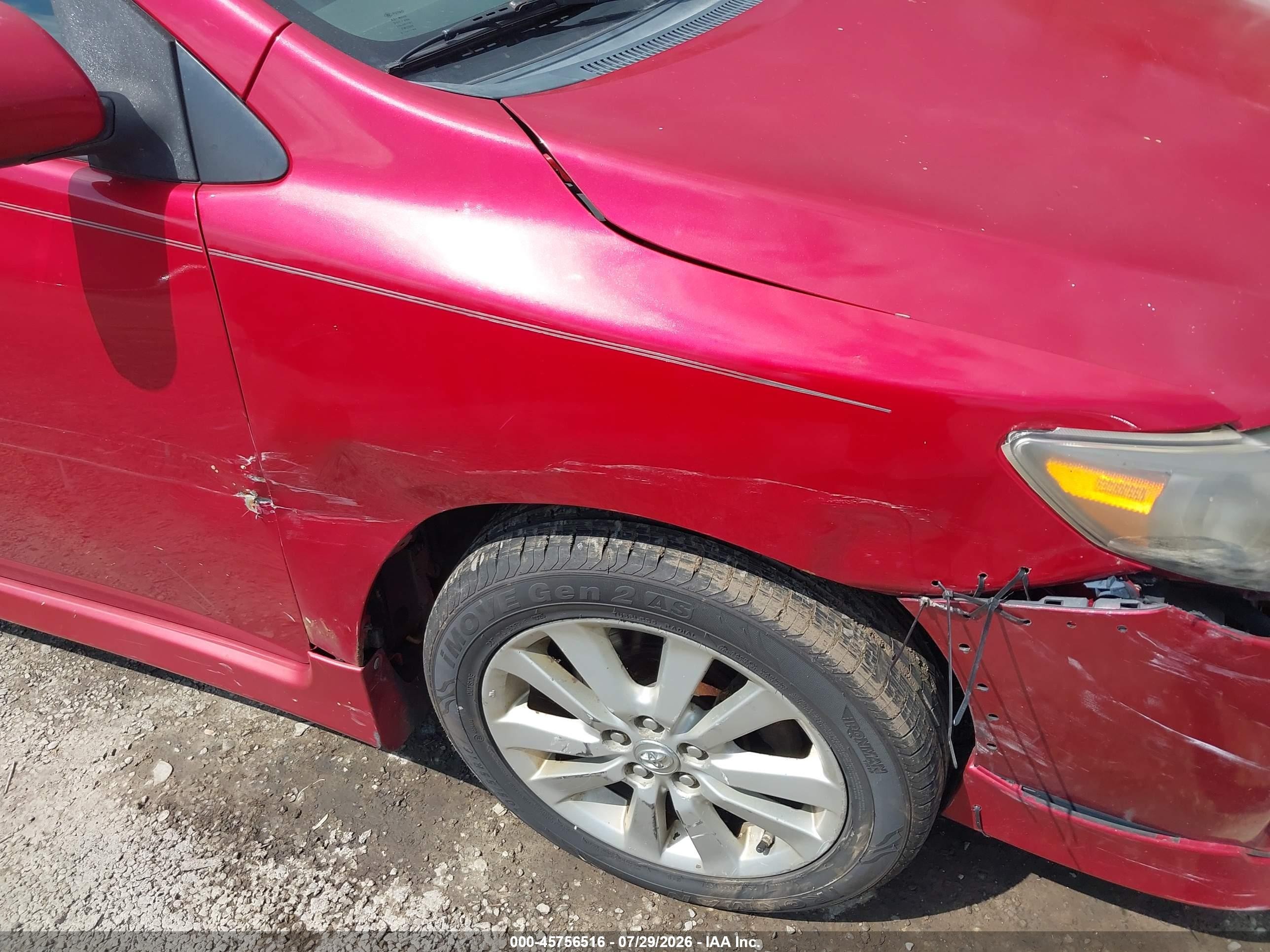 2010 Toyota Corolla S Red vin: 2T1BU4EE6AC454740