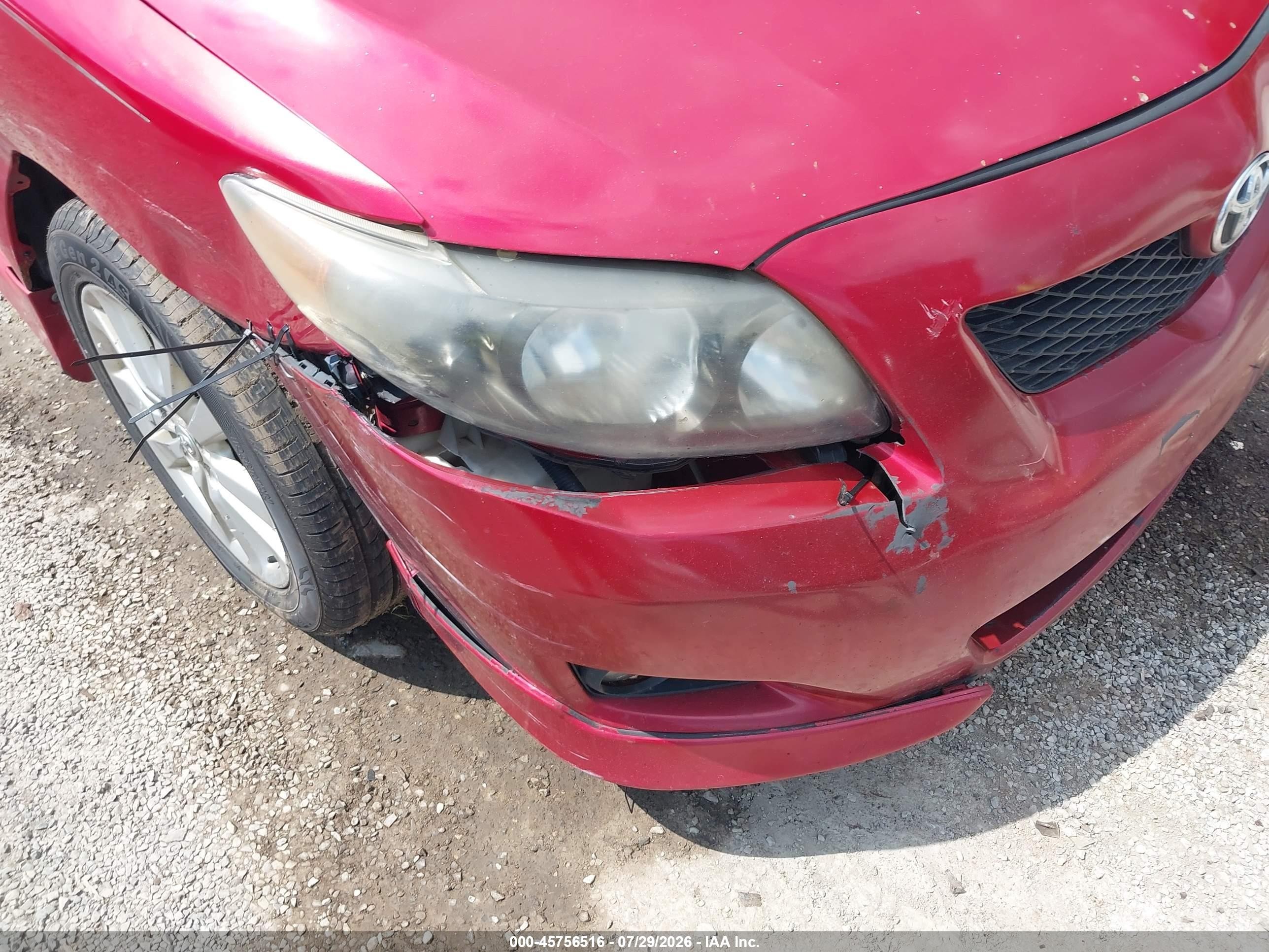 2010 Toyota Corolla S Red vin: 2T1BU4EE6AC454740
