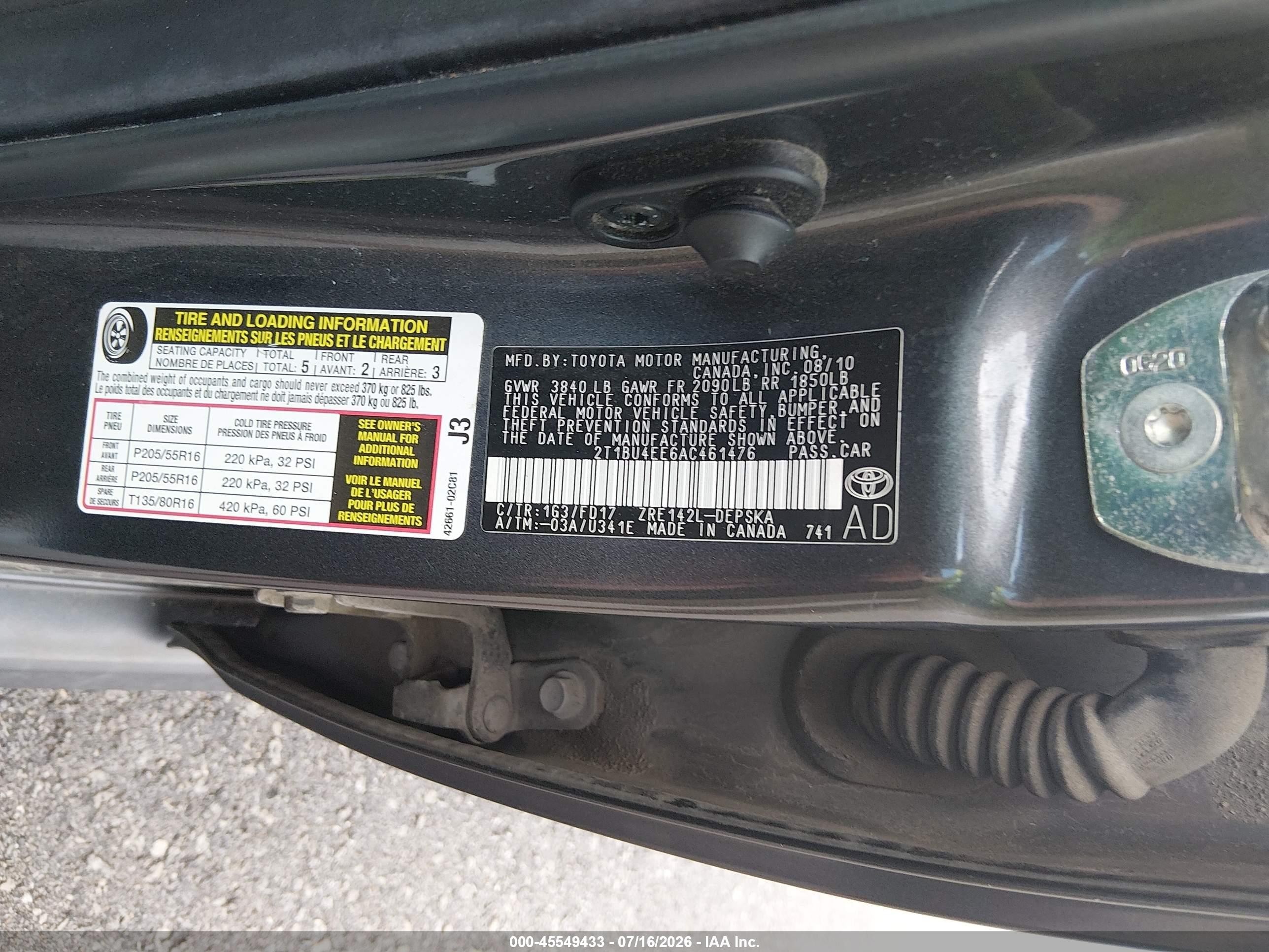 2010 Toyota Corolla S Gray vin: 2T1BU4EE6AC461476