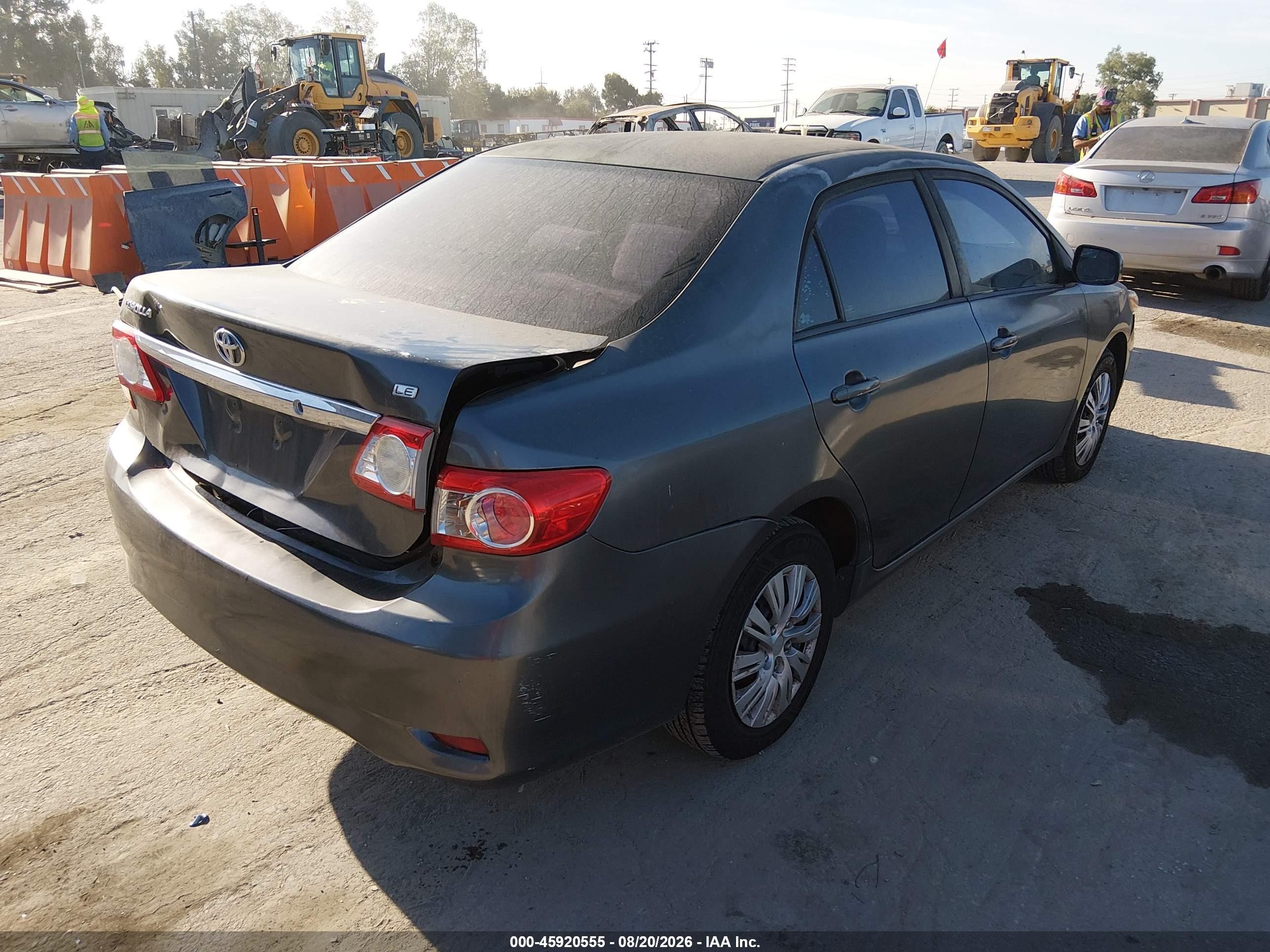2011 Toyota Corolla Le Gray vin: 2T1BU4EE6BC589427