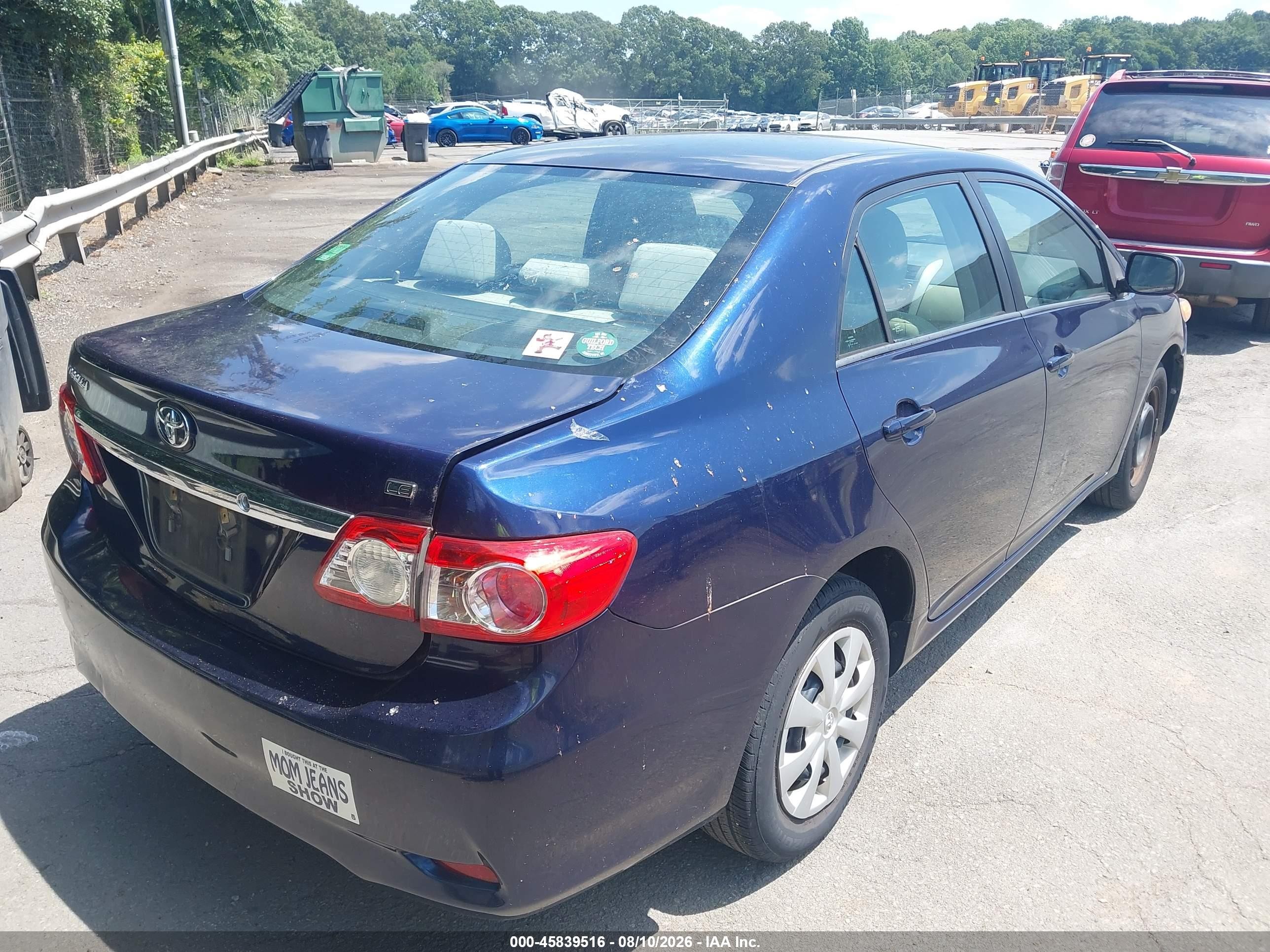 2011 Toyota Corolla Le Blue vin: 2T1BU4EE6BC605643