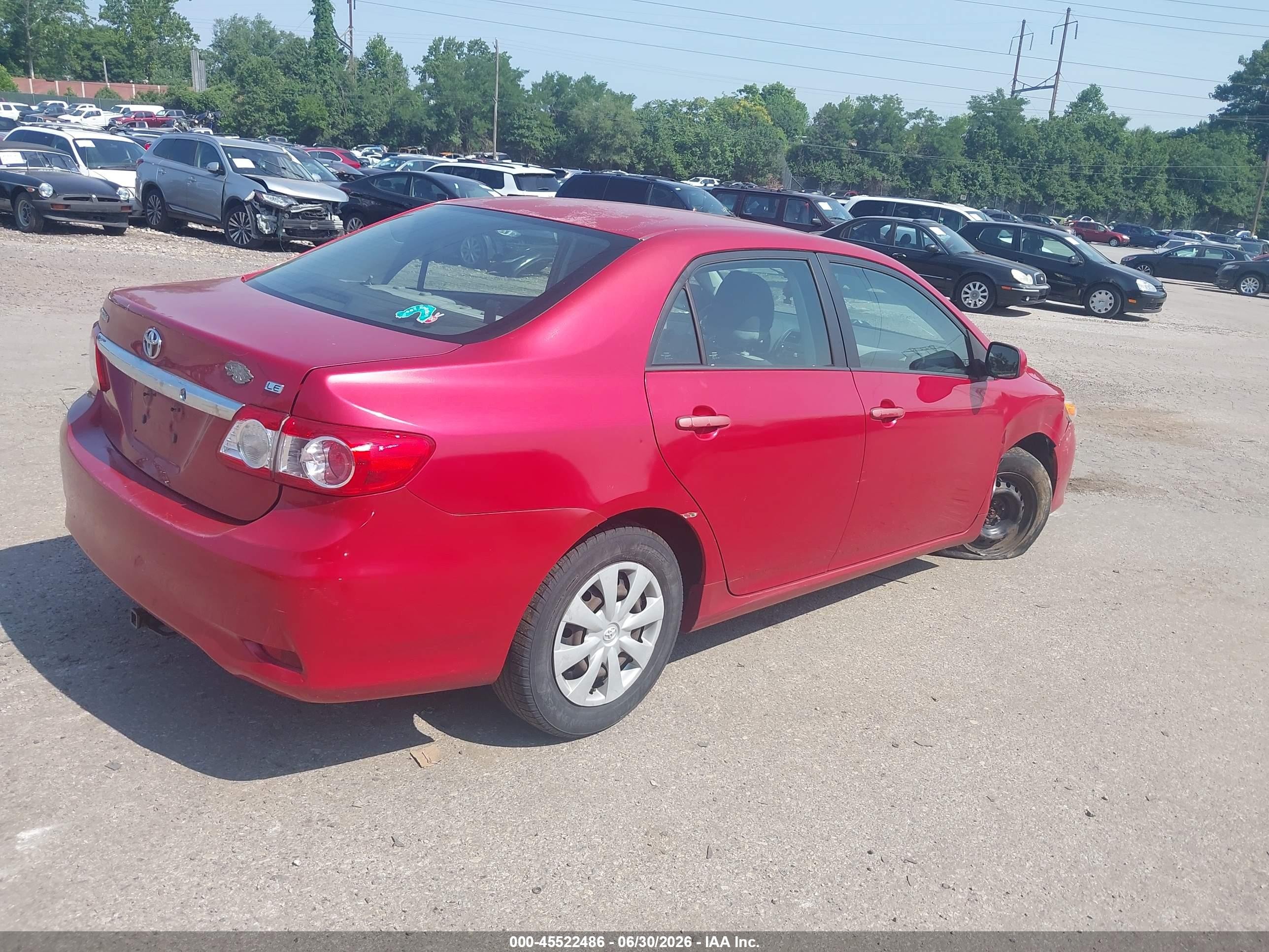 2011 Toyota Corolla Le Красный vin: 2T1BU4EE6BC625780