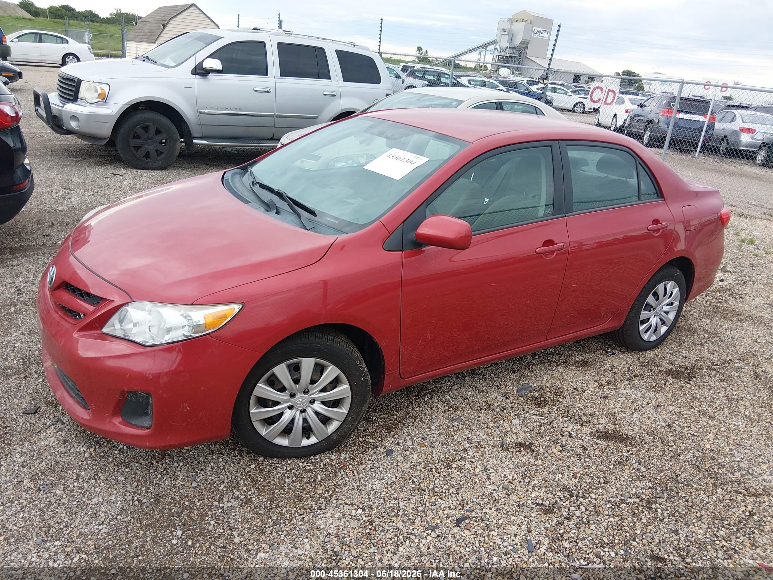 2012 Toyota Corolla Le Red vin: 2T1BU4EE6CC780573