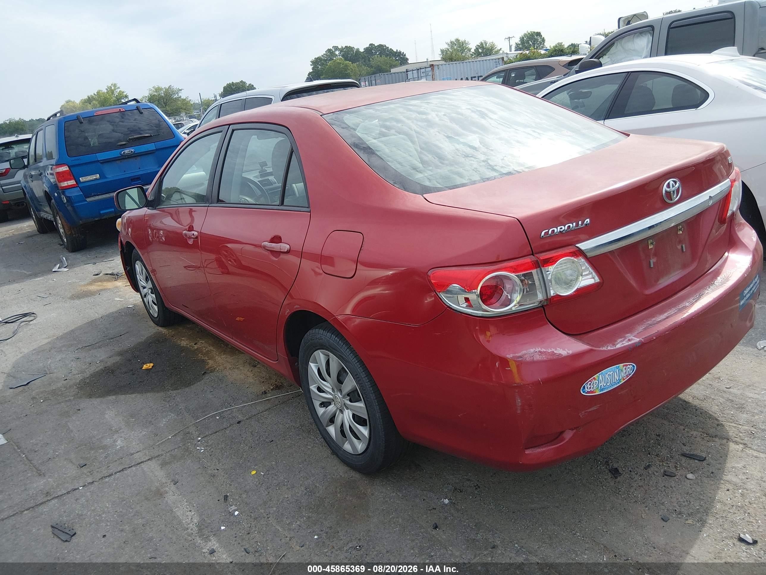 2012 Toyota Corolla Le Красный vin: 2T1BU4EE6CC886795