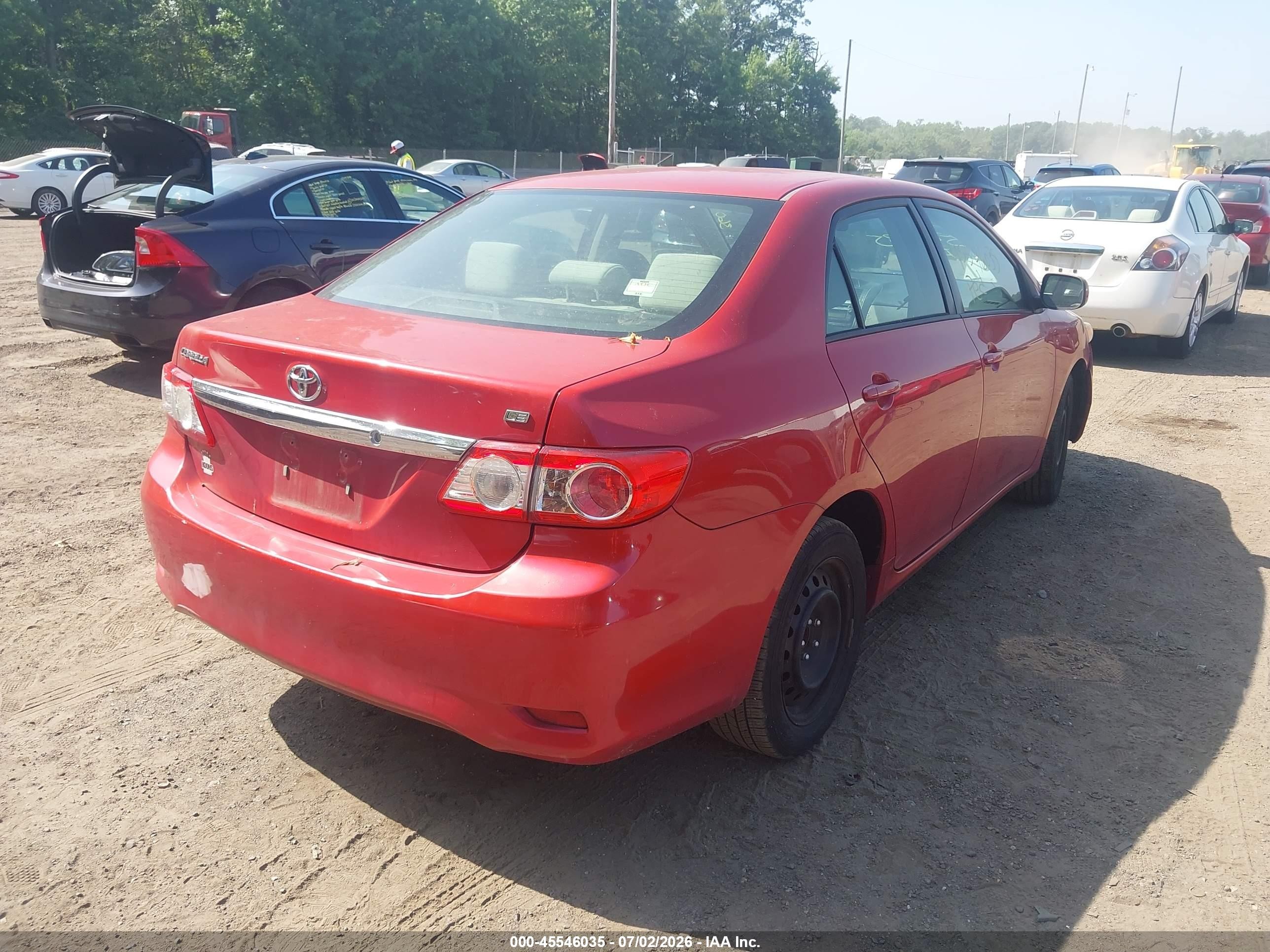 2012 Toyota Corolla Le Red vin: 2T1BU4EE6CC901554