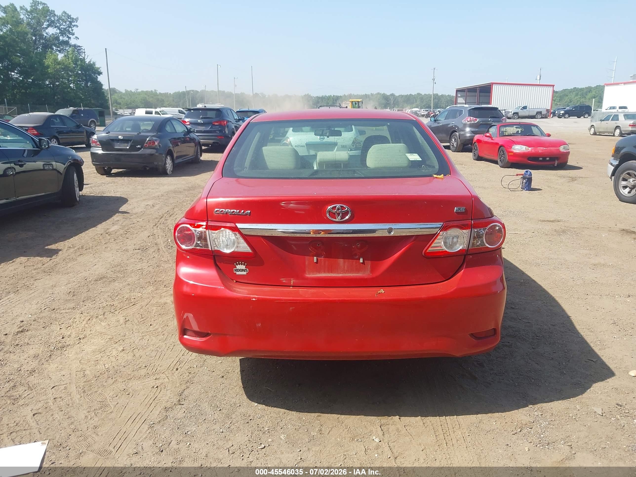 2012 Toyota Corolla Le Red vin: 2T1BU4EE6CC901554