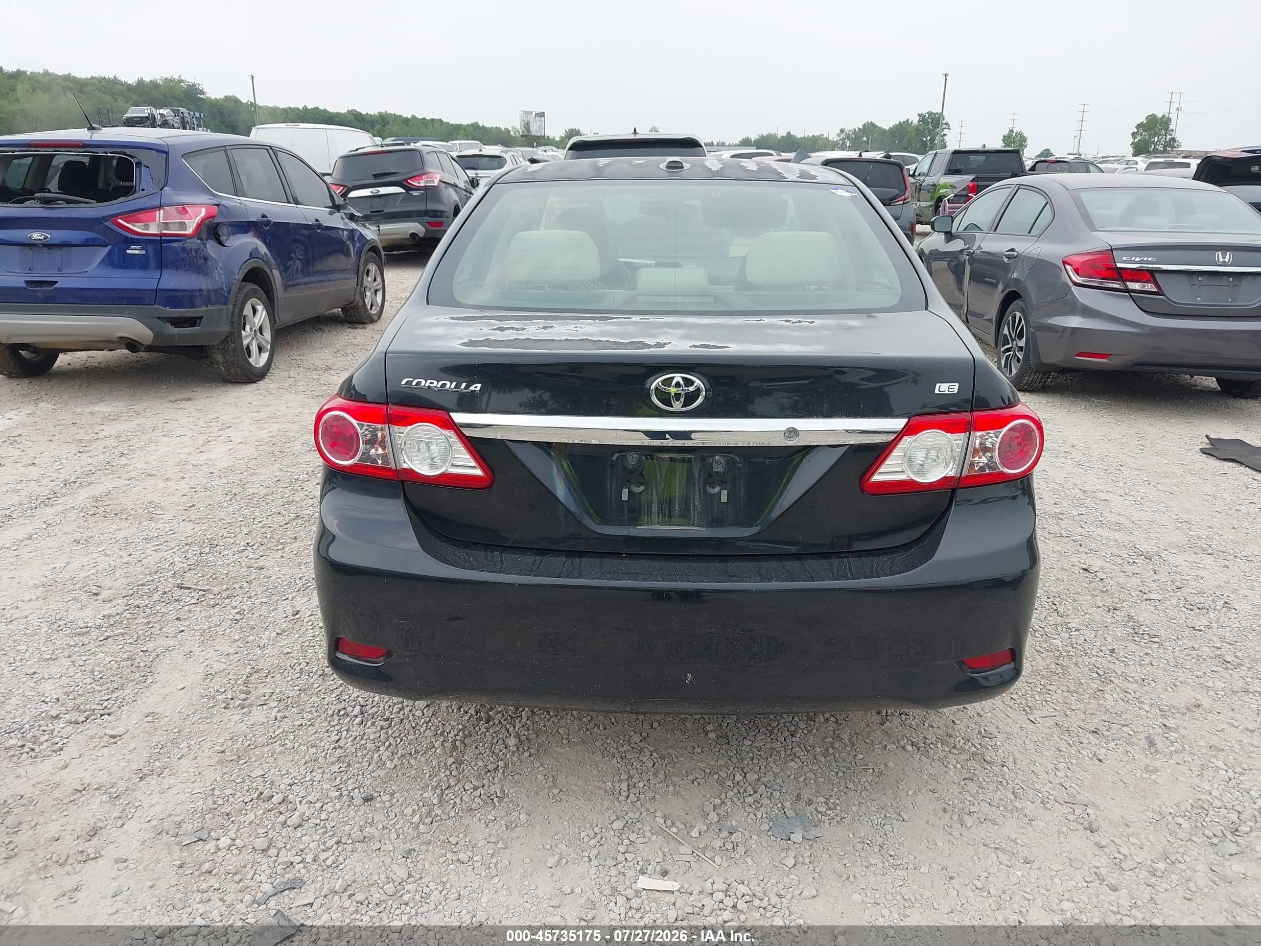 2012 Toyota Corolla Le Black vin: 2T1BU4EE6CC910657