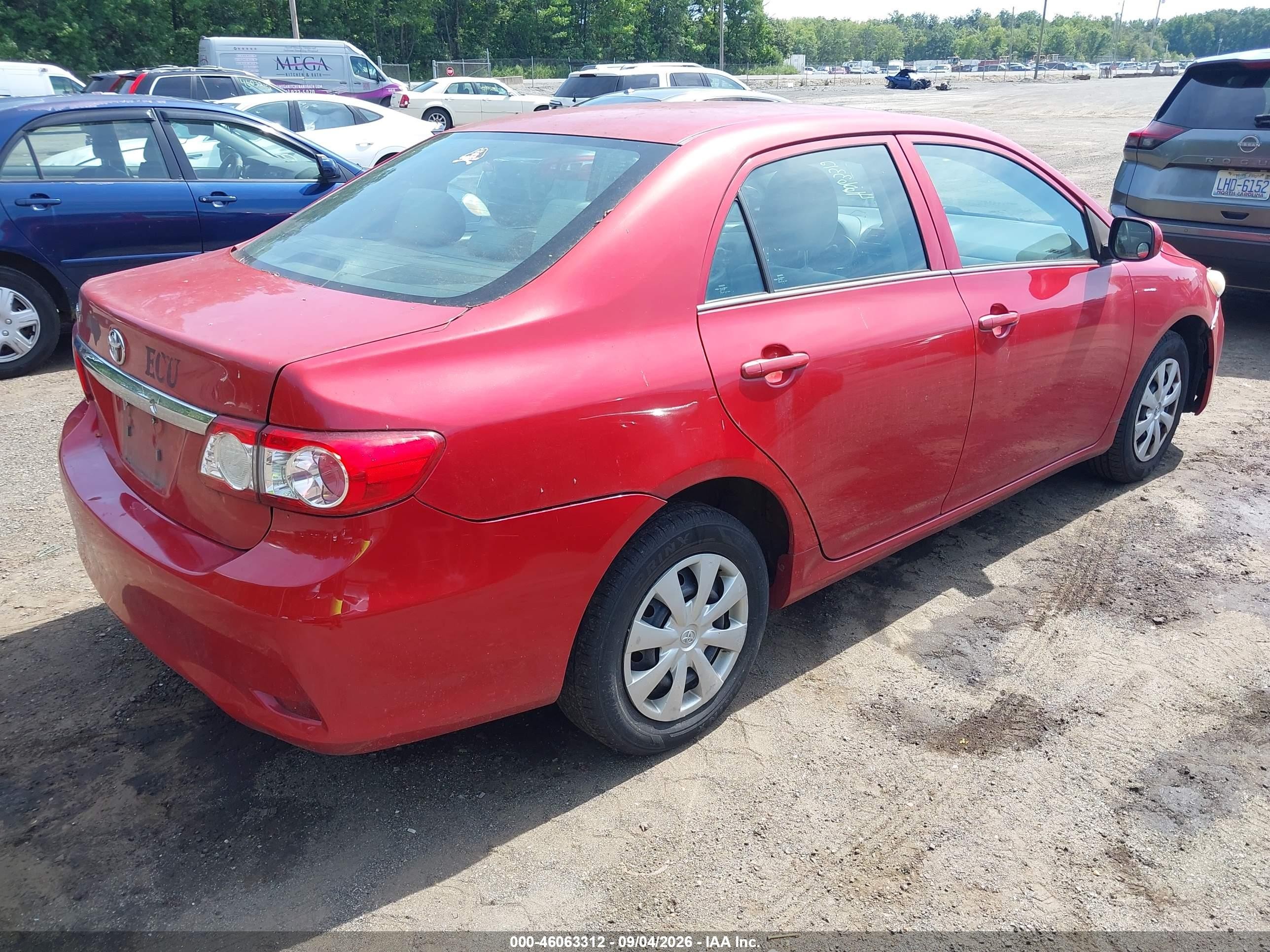 2013 Toyota Corolla L Red vin: 2T1BU4EE6DC022735