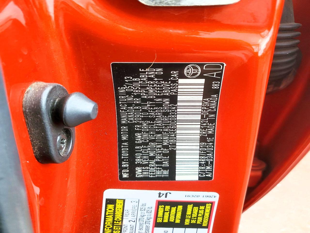 2013 Toyota Corolla S Special Edition Orange vin: 2T1BU4EE6DC083342