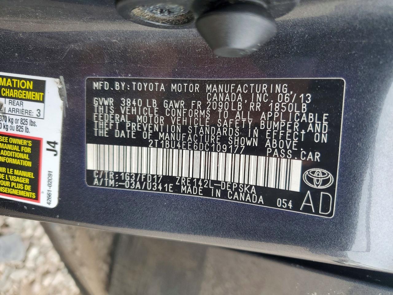2013 Toyota Corolla Gray vin: 2T1BU4EE6DC109177