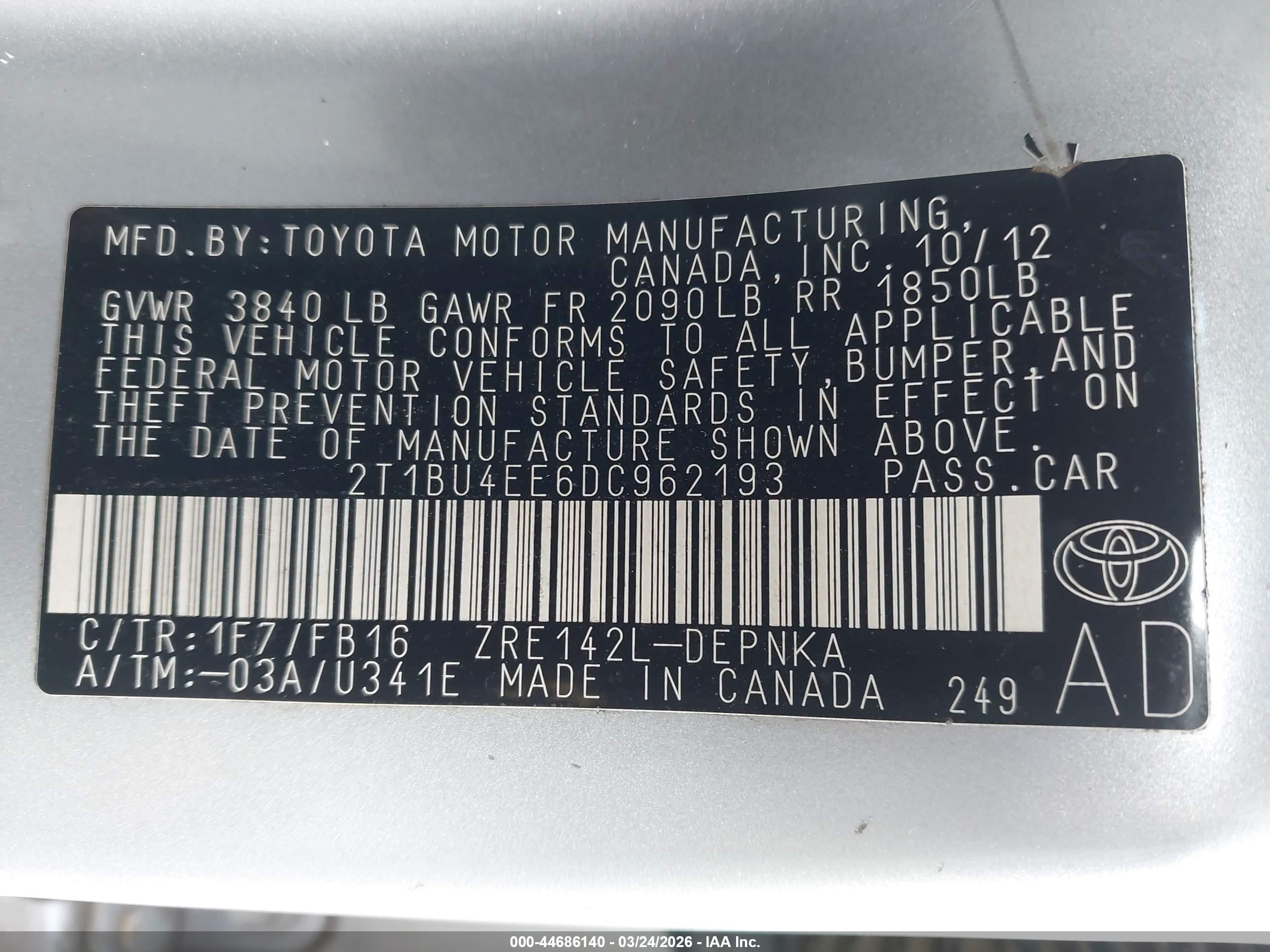 2013 Toyota Corolla Le/le Special Edition Silver vin: 2T1BU4EE6DC962193