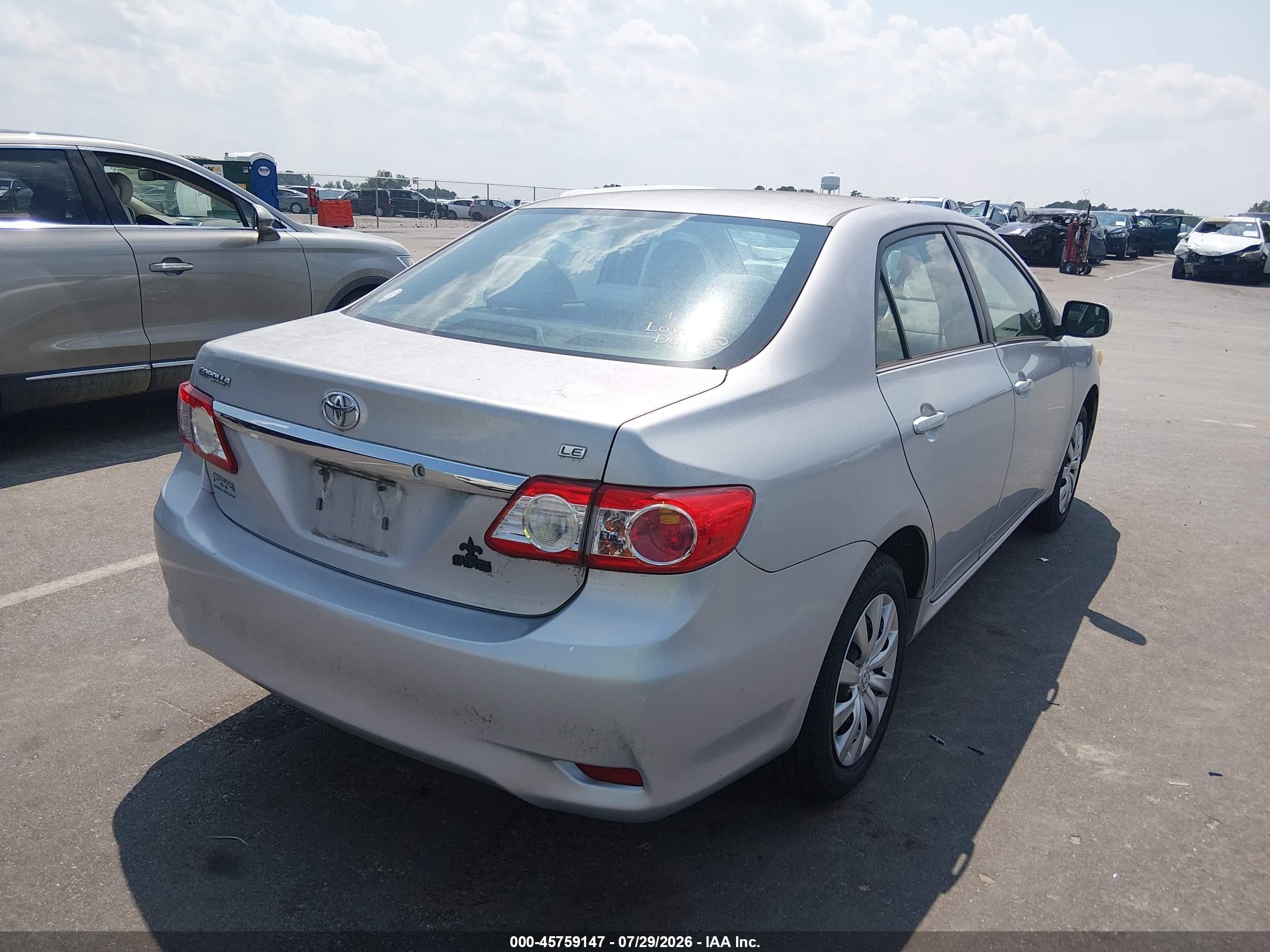 2013 Toyota Corolla Le Silver vin: 2T1BU4EE6DC968320