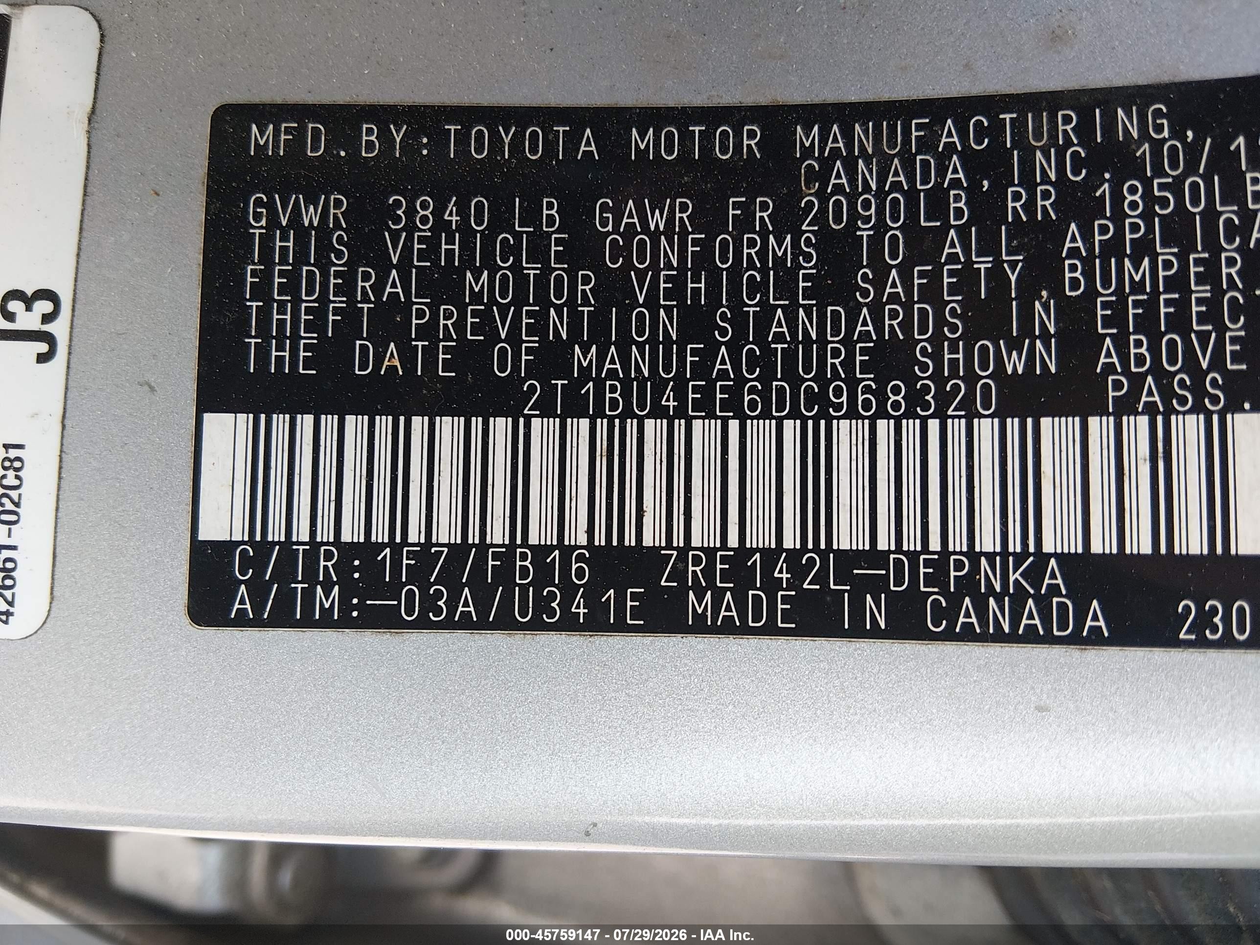 2013 Toyota Corolla Le Silver vin: 2T1BU4EE6DC968320