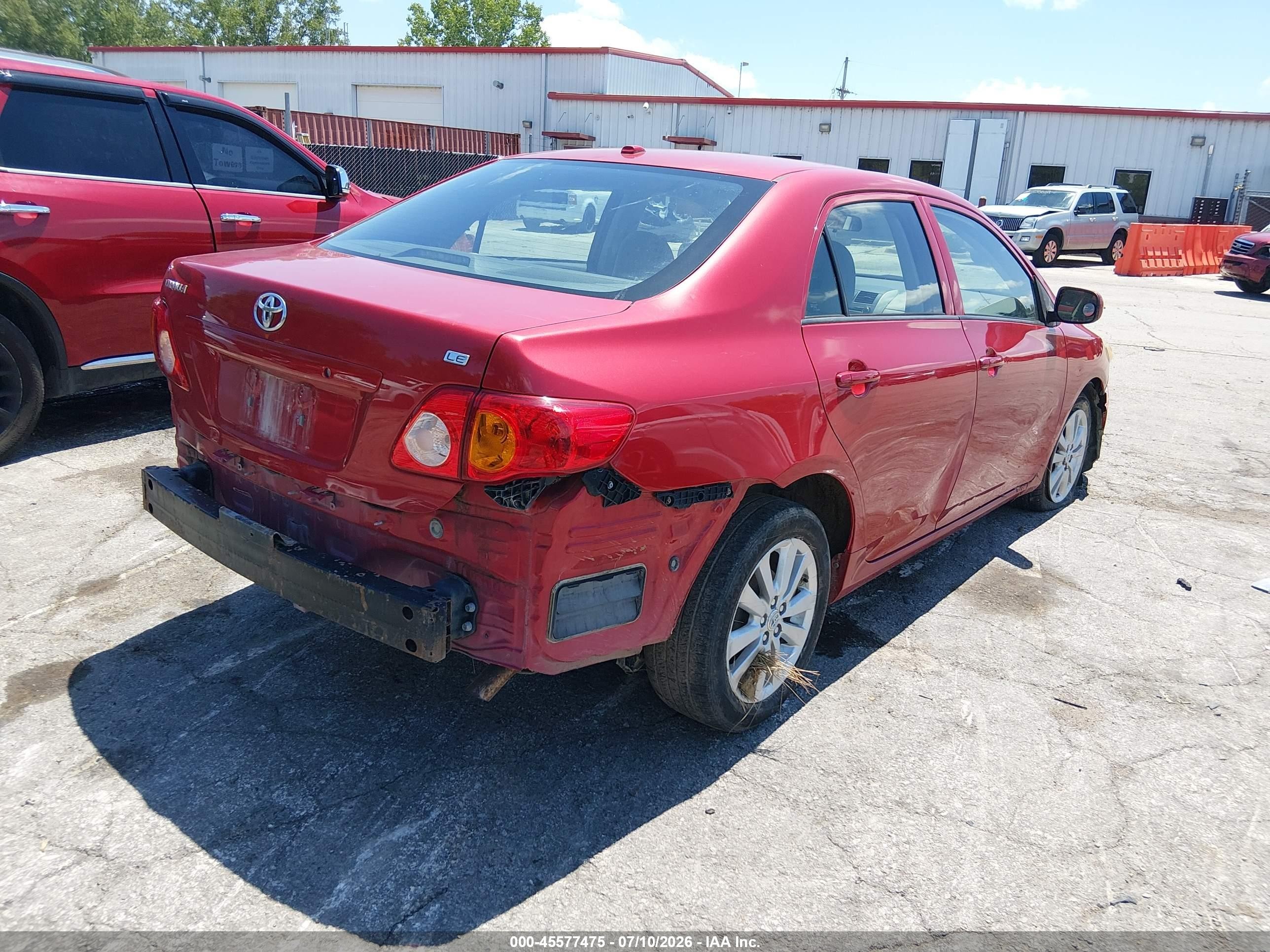 2010 Toyota Corolla Le Red vin: 2T1BU4EE7AC232689
