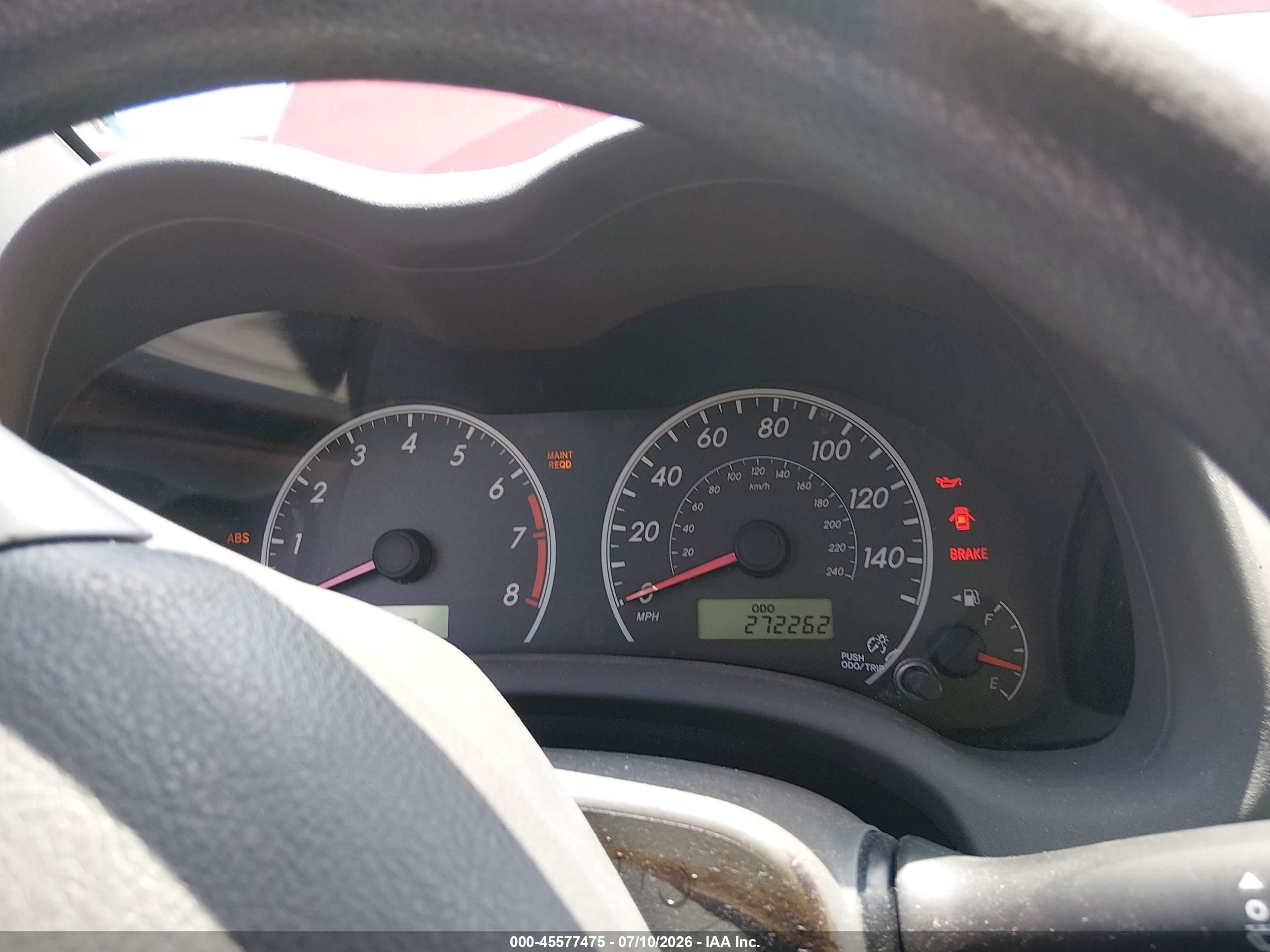 2010 Toyota Corolla Le Red vin: 2T1BU4EE7AC232689