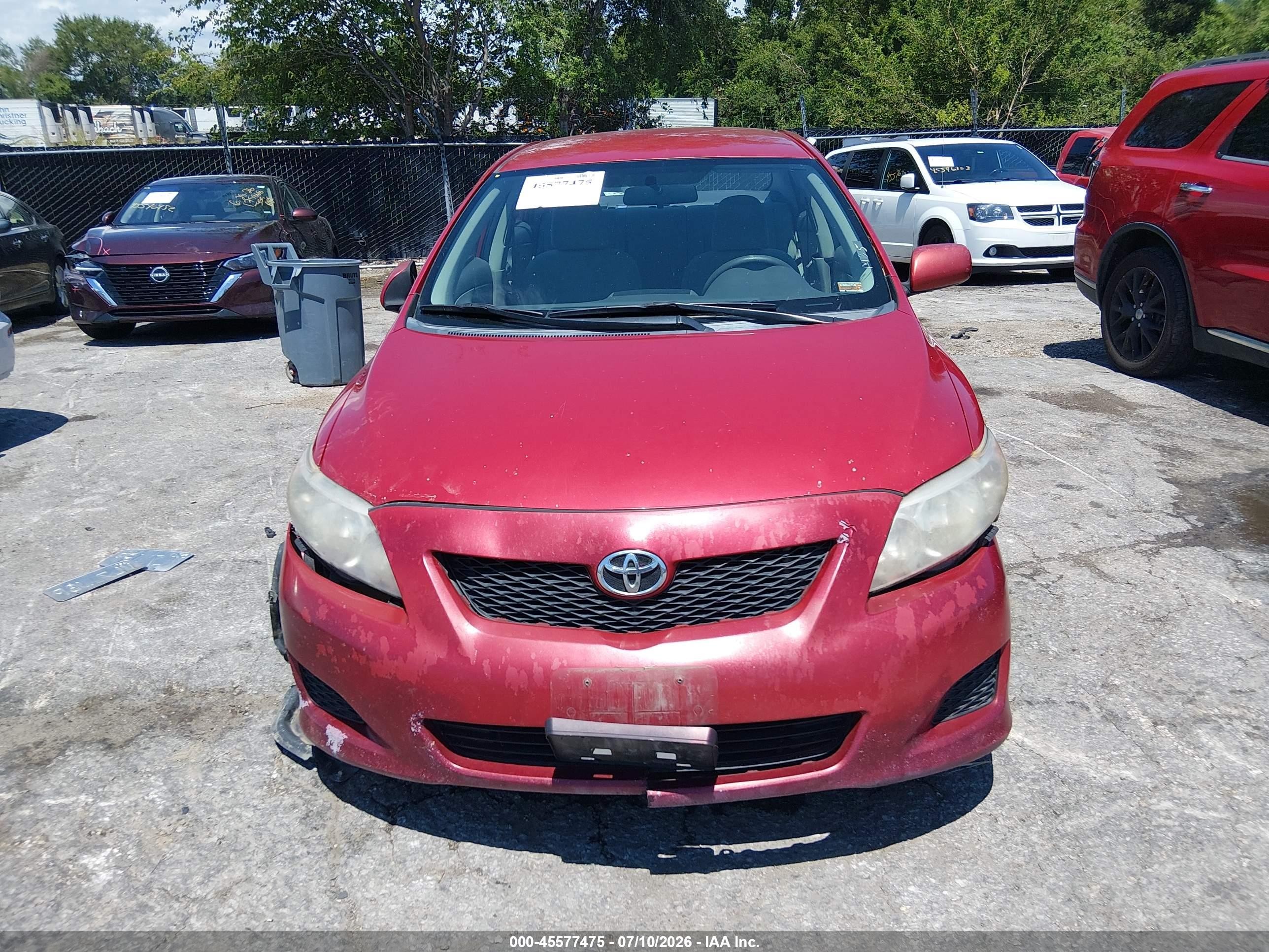 2010 Toyota Corolla Le Red vin: 2T1BU4EE7AC232689