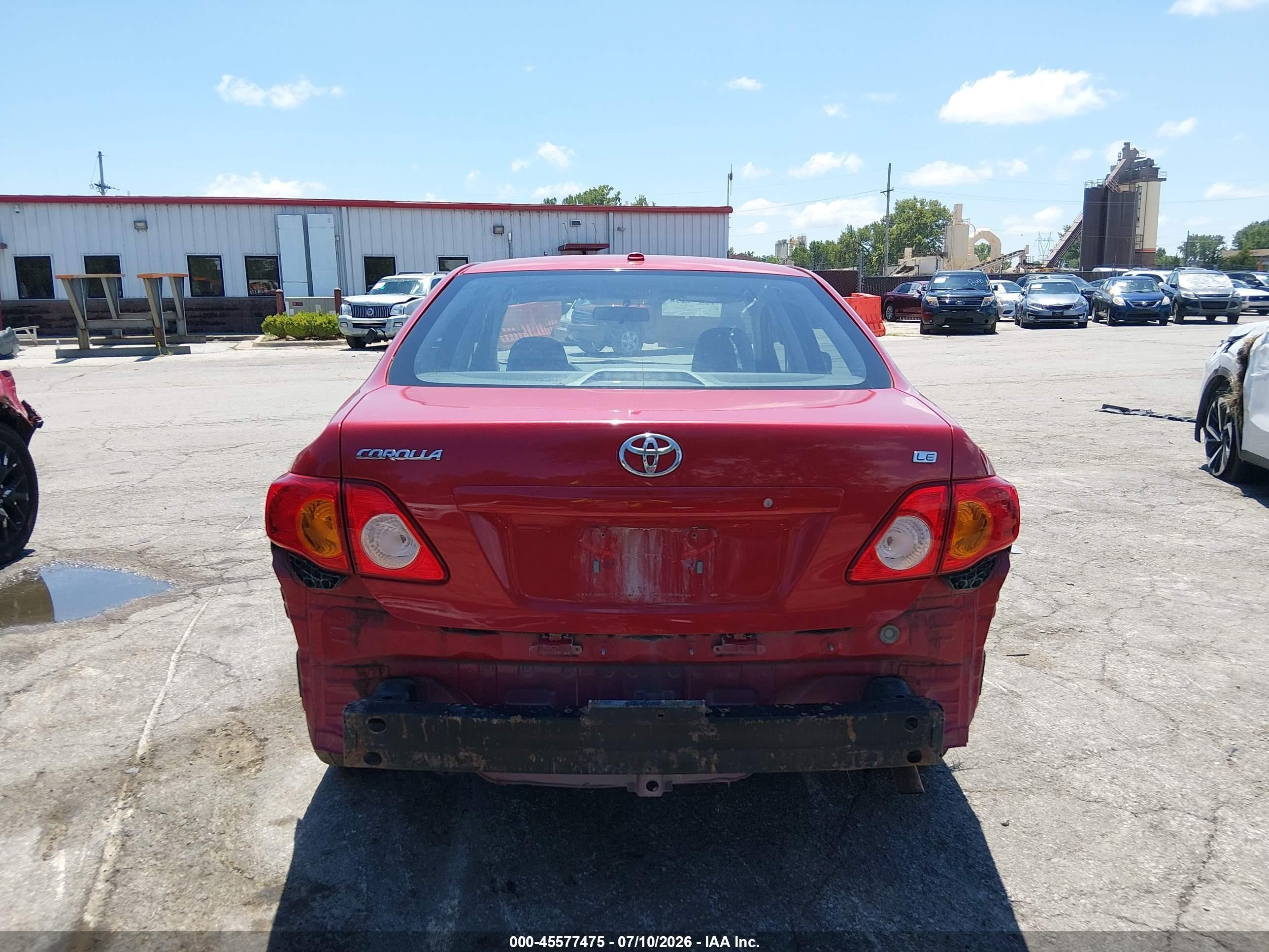 2010 Toyota Corolla Le Red vin: 2T1BU4EE7AC232689