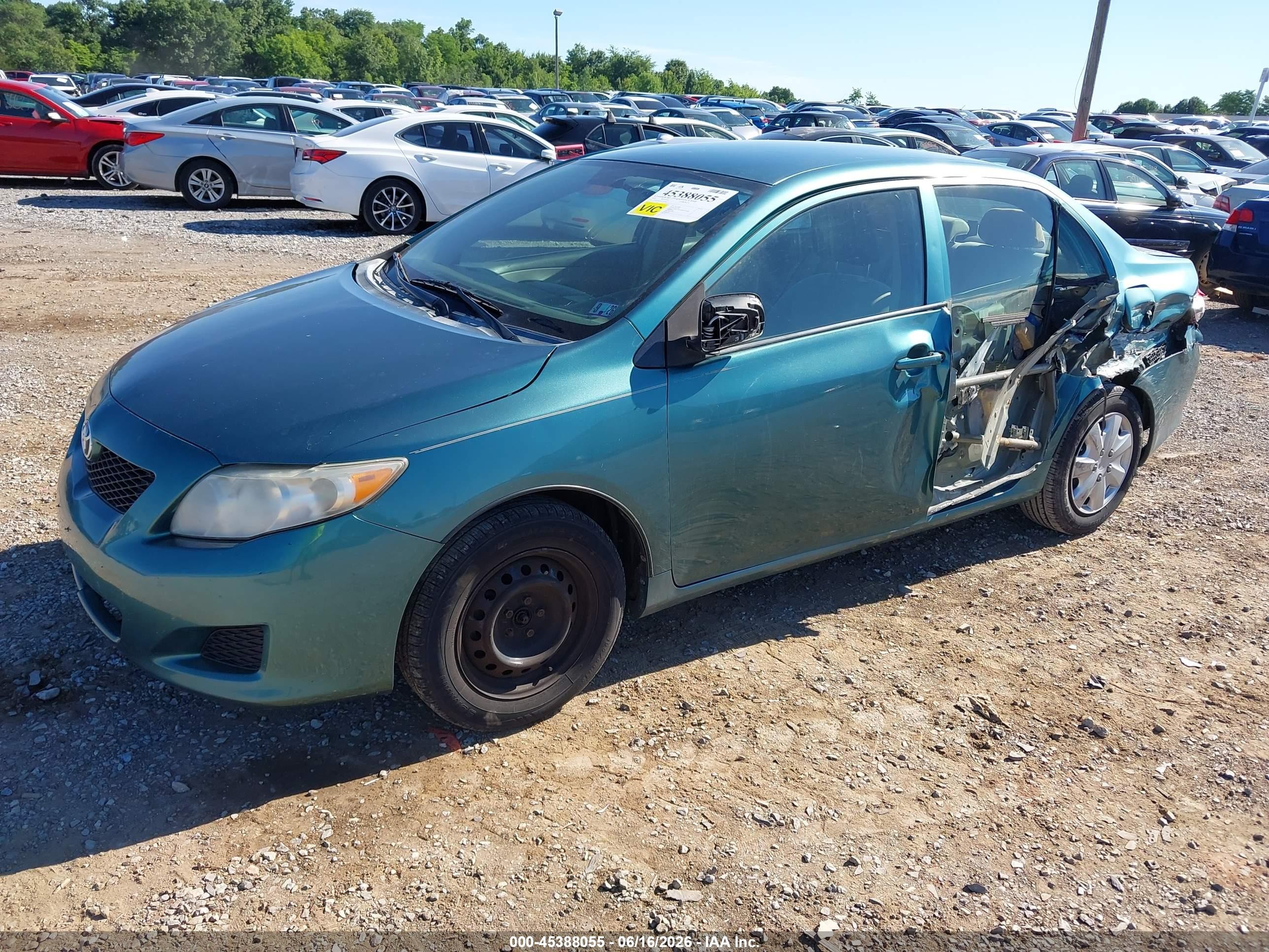 2010 Toyota Corolla Le Teal vin: 2T1BU4EE7AC295789