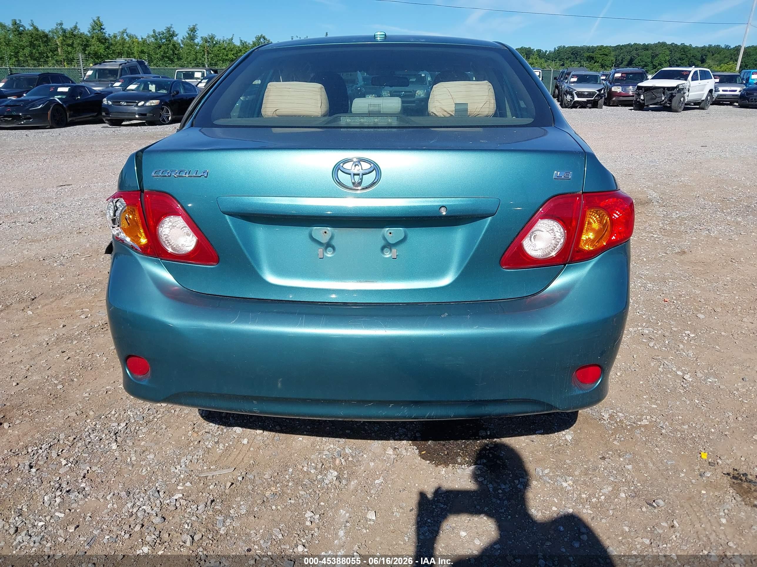 2010 Toyota Corolla Le Teal vin: 2T1BU4EE7AC295789