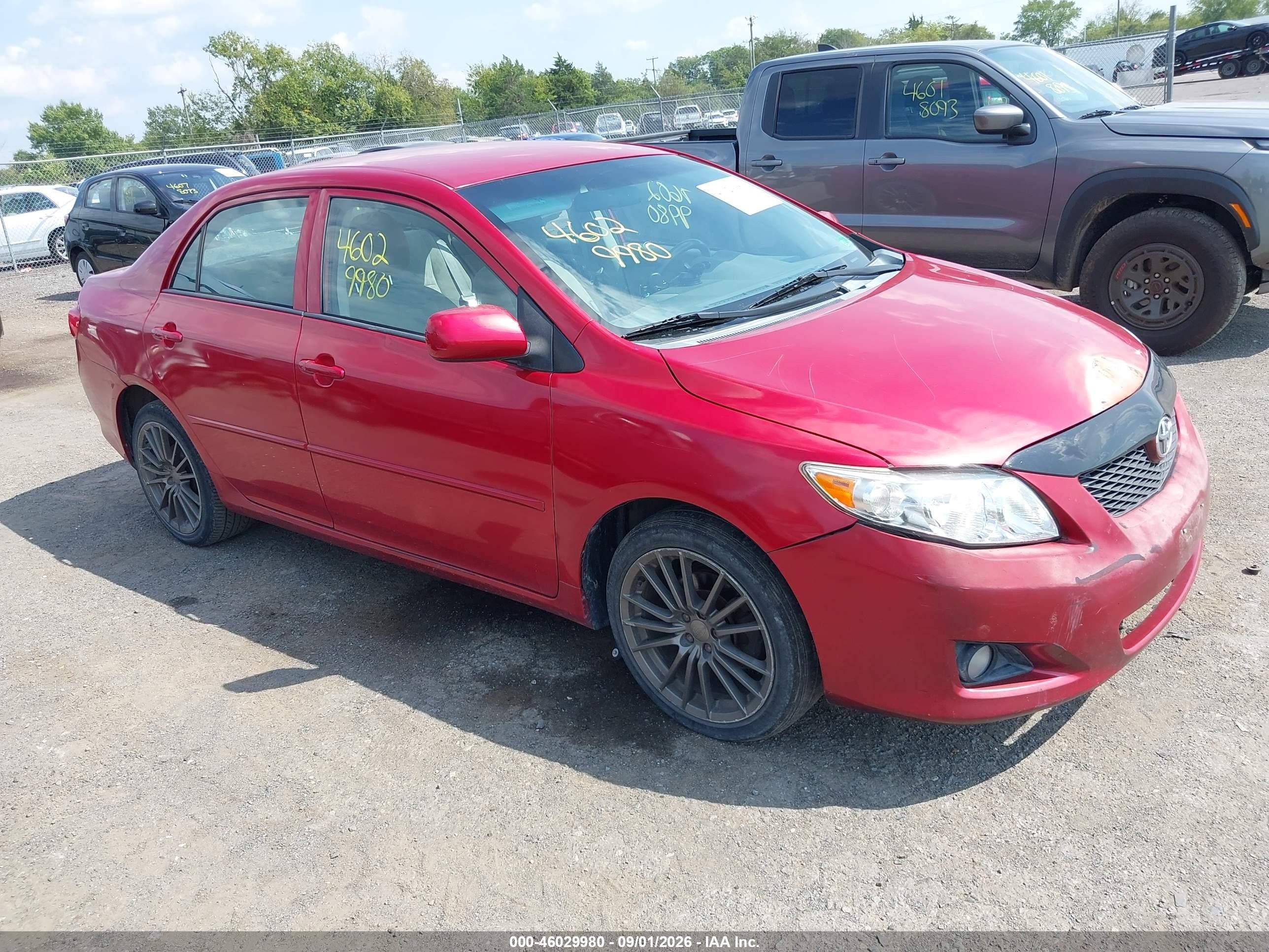 2010 Toyota Corolla Le Red vin: 2T1BU4EE7AC334669