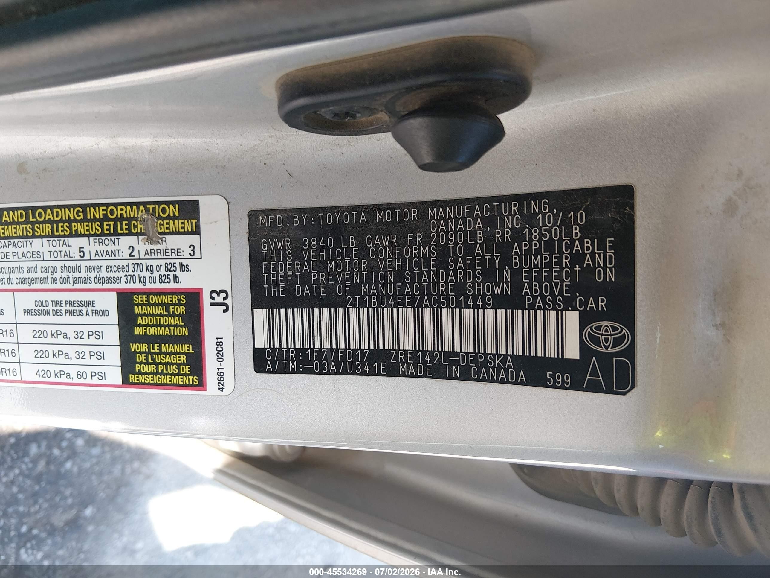 2010 Toyota Corolla S Silver vin: 2T1BU4EE7AC501449