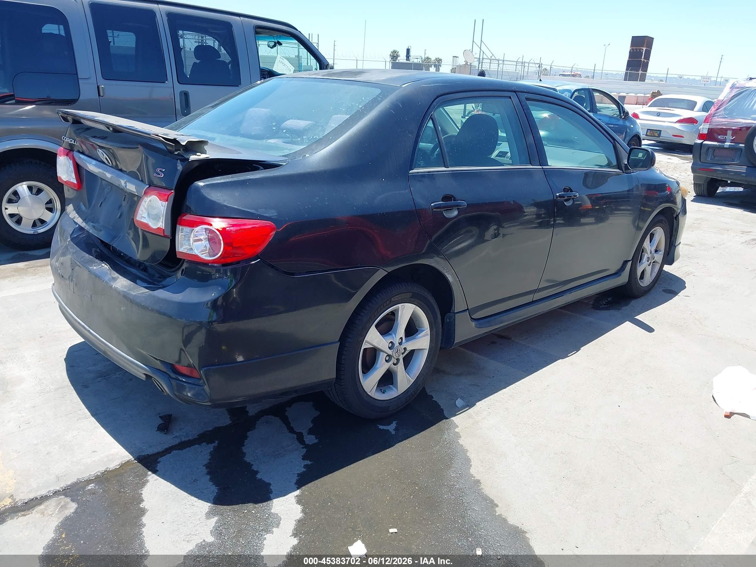 2011 Toyota Corolla S Black vin: 2T1BU4EE7BC548045