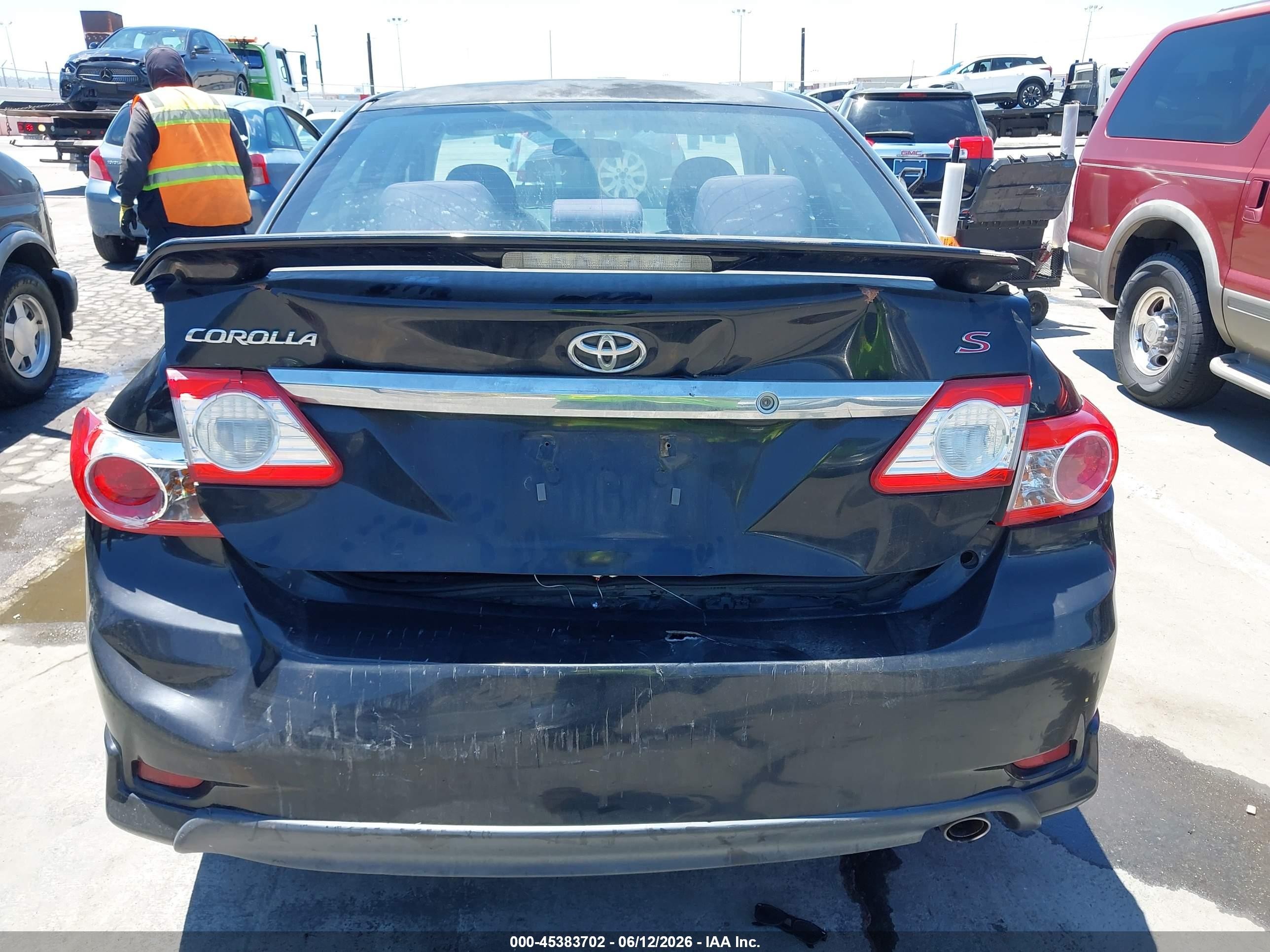 2011 Toyota Corolla S Black vin: 2T1BU4EE7BC548045