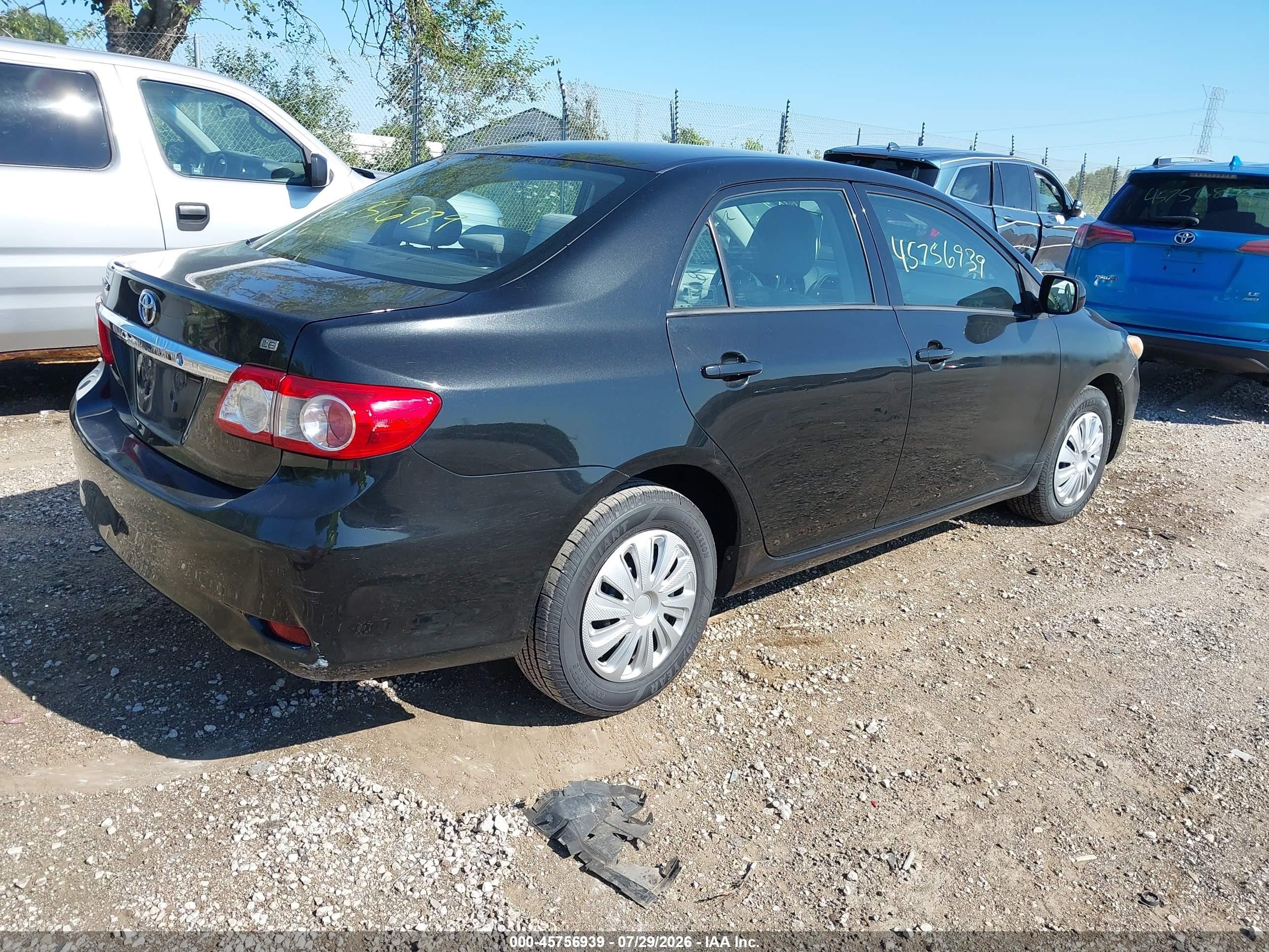 2011 Toyota Corolla Le Black vin: 2T1BU4EE7BC565847