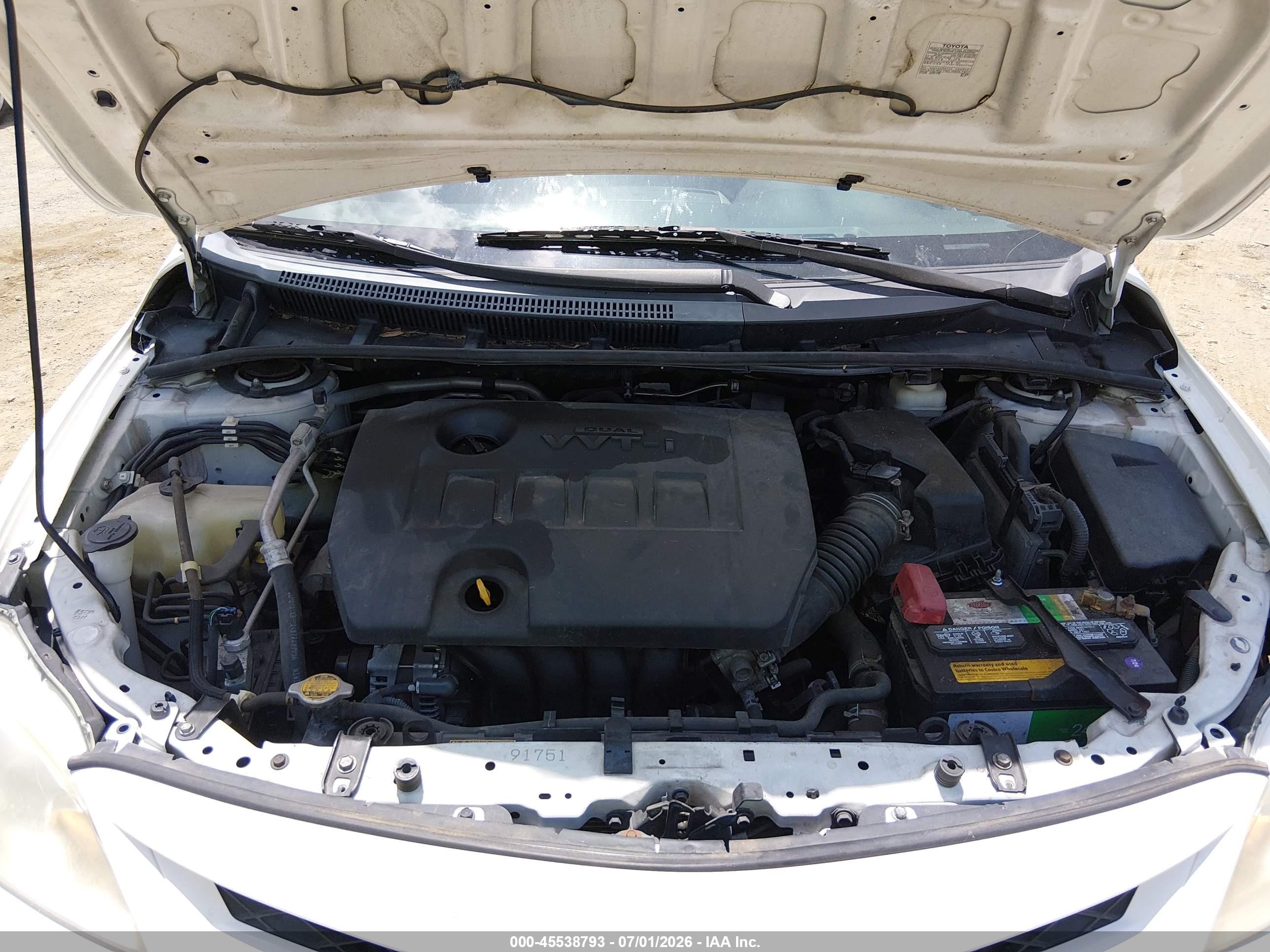 2011 Toyota Corolla Le White vin: 2T1BU4EE7BC606221