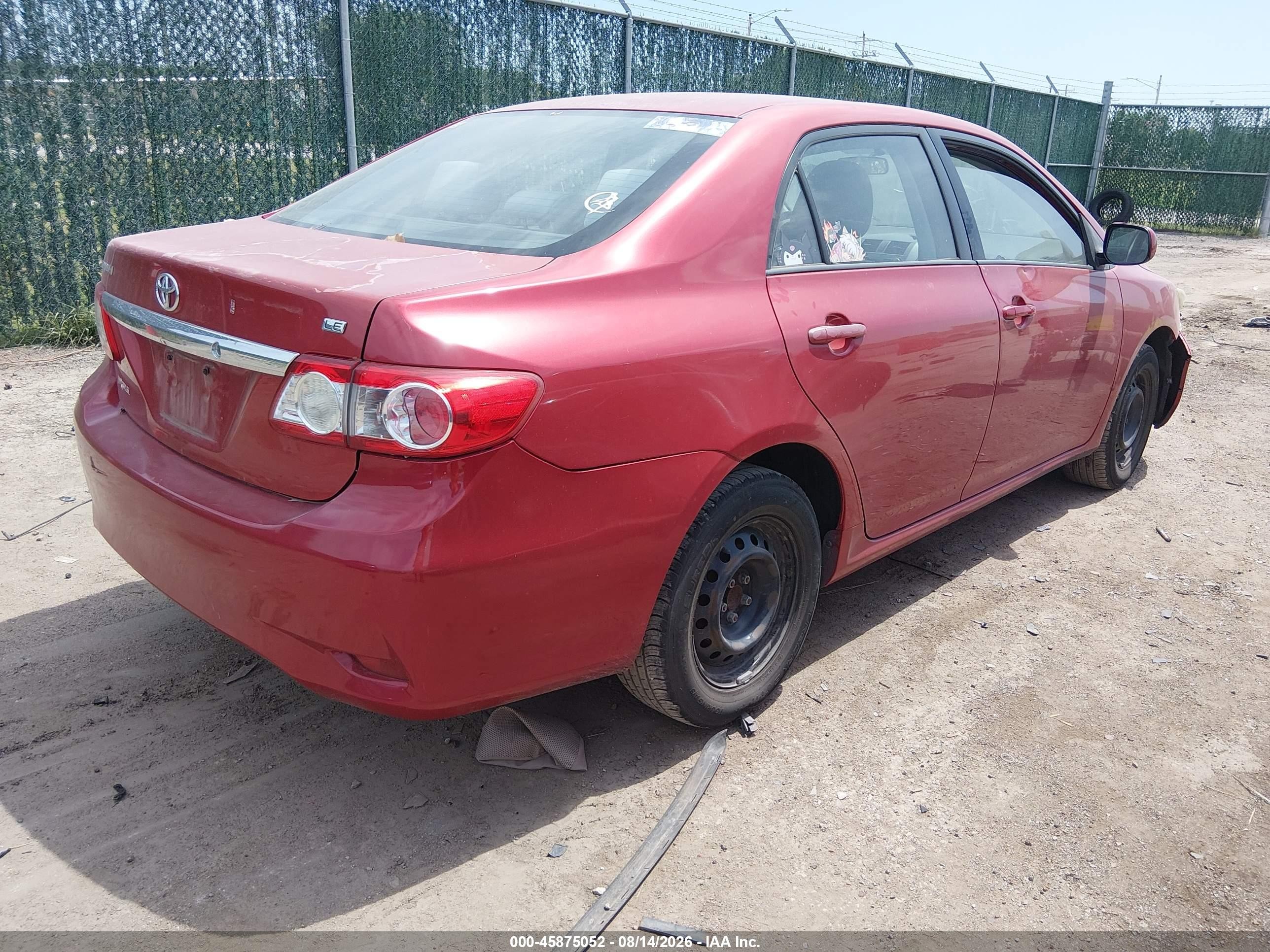 2011 Toyota Corolla Le Red vin: 2T1BU4EE7BC607546