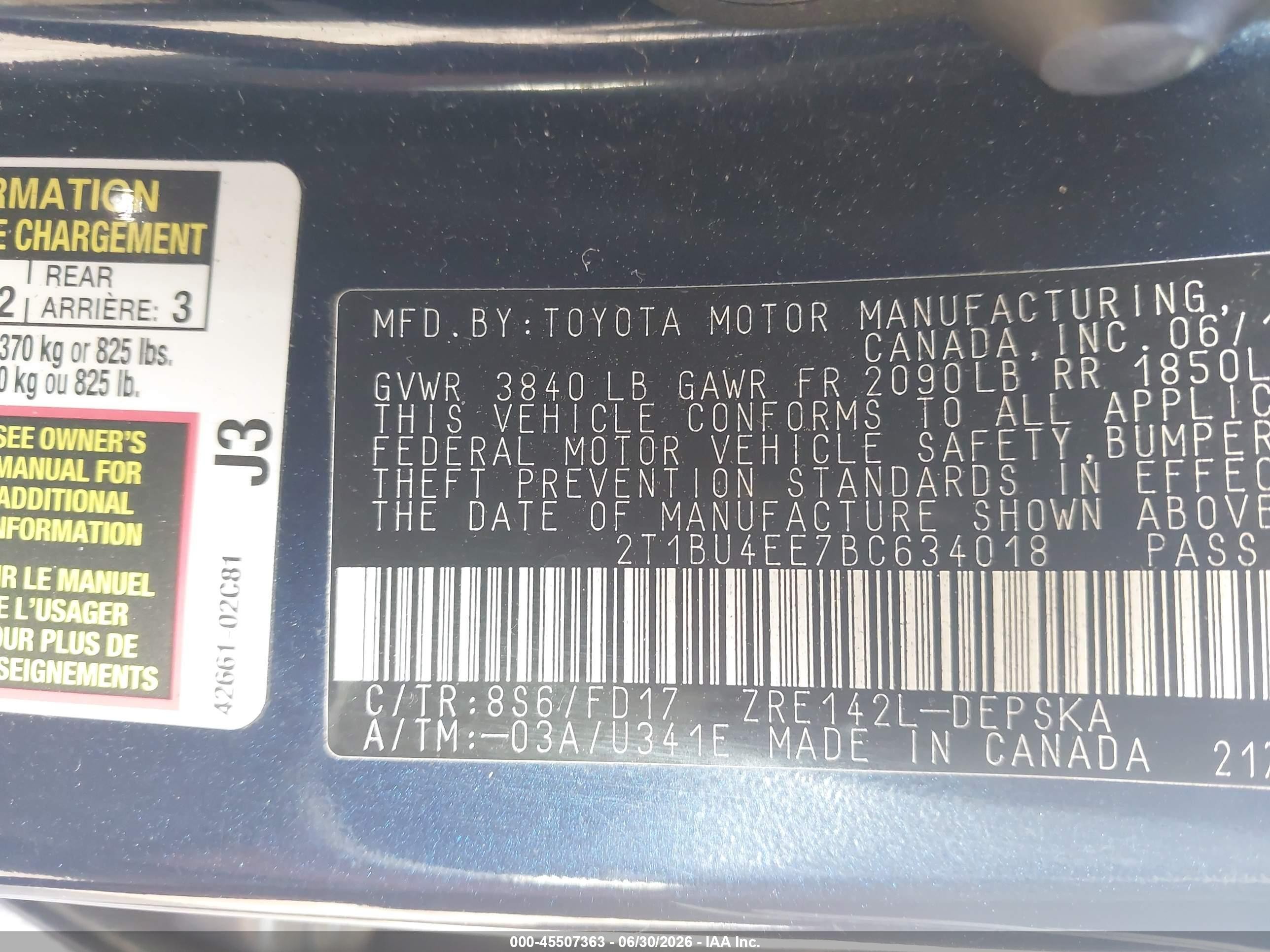 2011 Toyota Corolla S Dark Blue vin: 2T1BU4EE7BC634018
