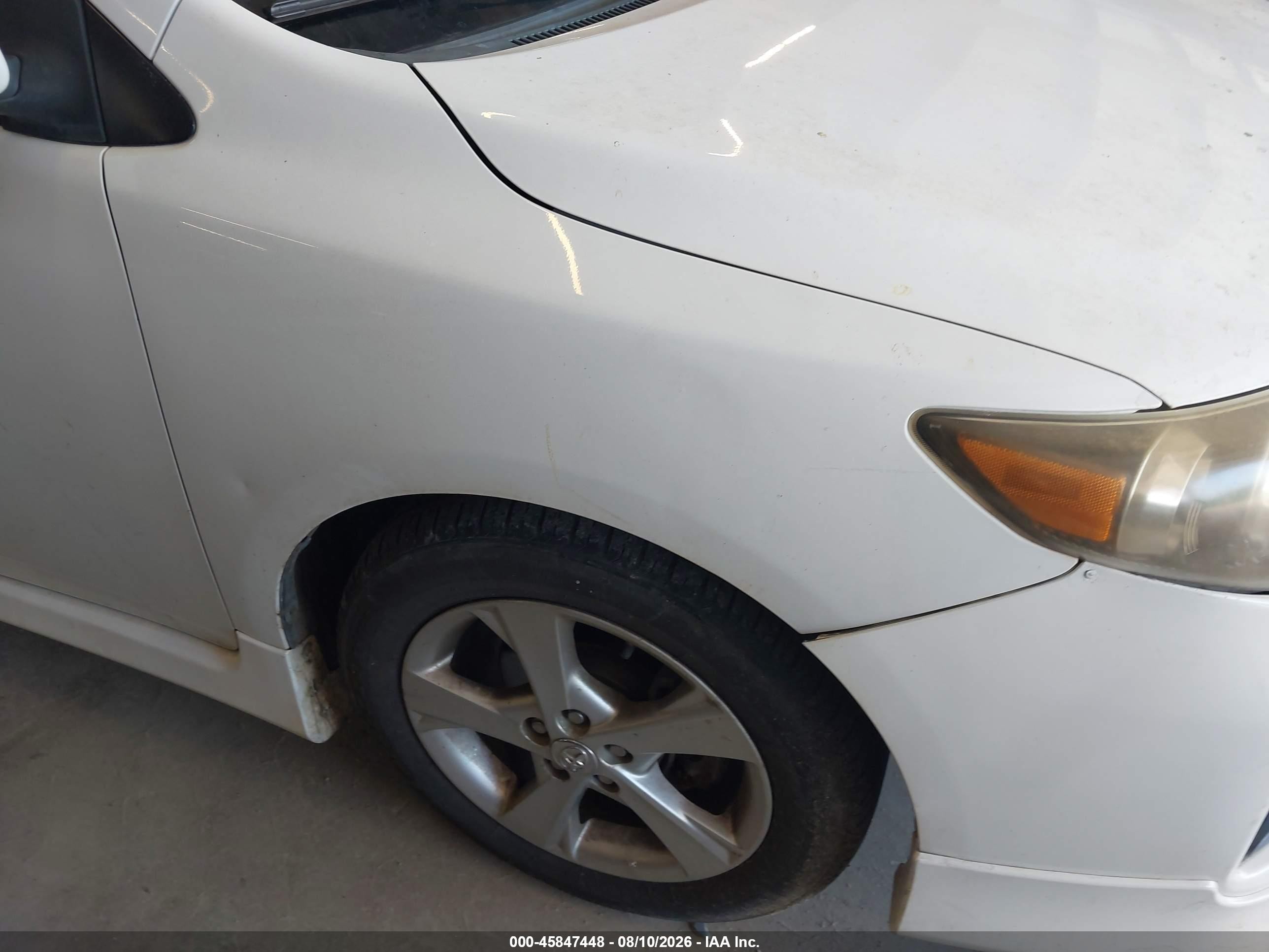 2011 Toyota Corolla S White vin: 2T1BU4EE7BC654298