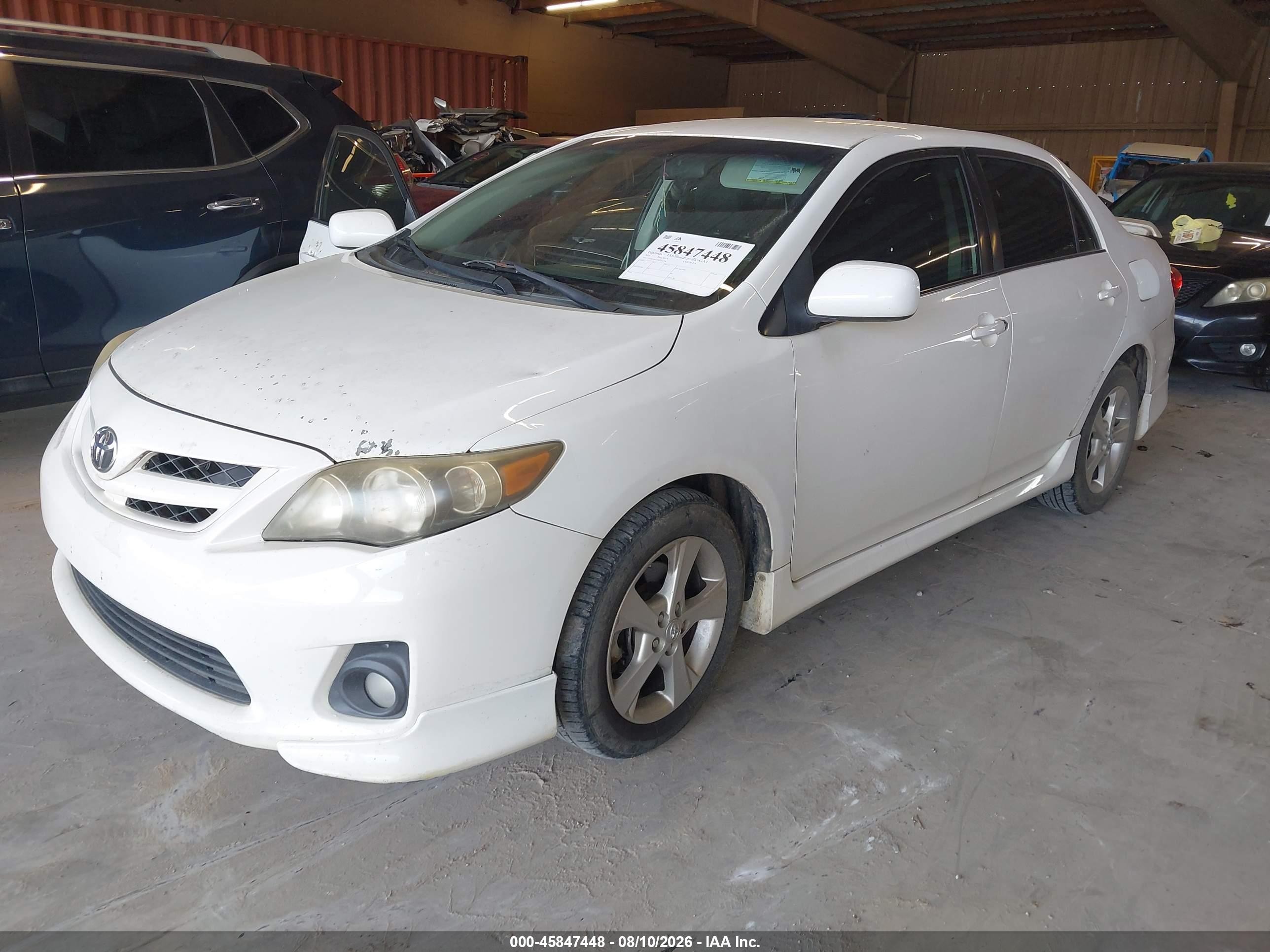 2011 Toyota Corolla S White vin: 2T1BU4EE7BC654298