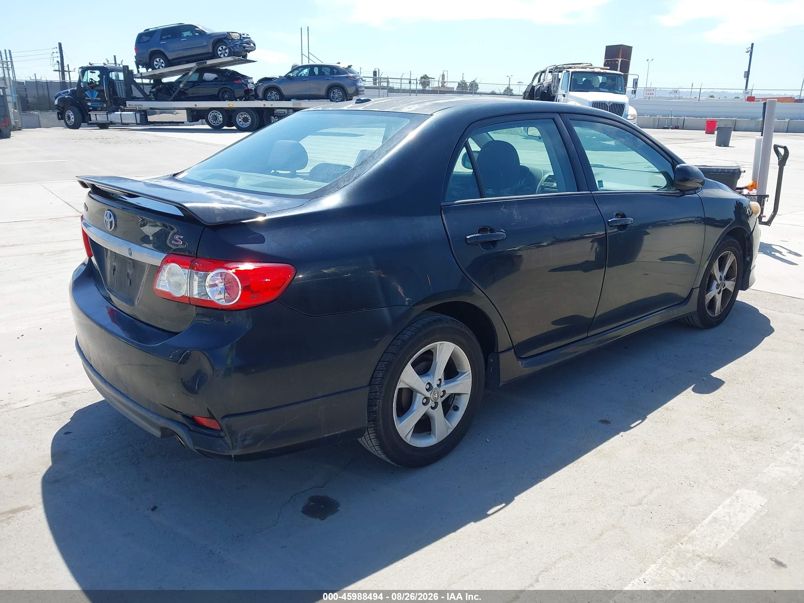 2011 Toyota Corolla S Black vin: 2T1BU4EE7BC688144