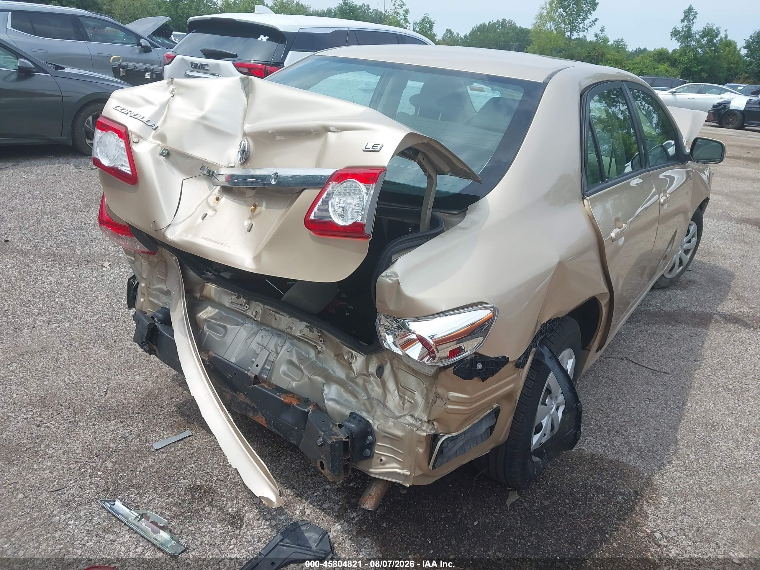 2011 Toyota Corolla Le Золотой vin: 2T1BU4EE7BC721434