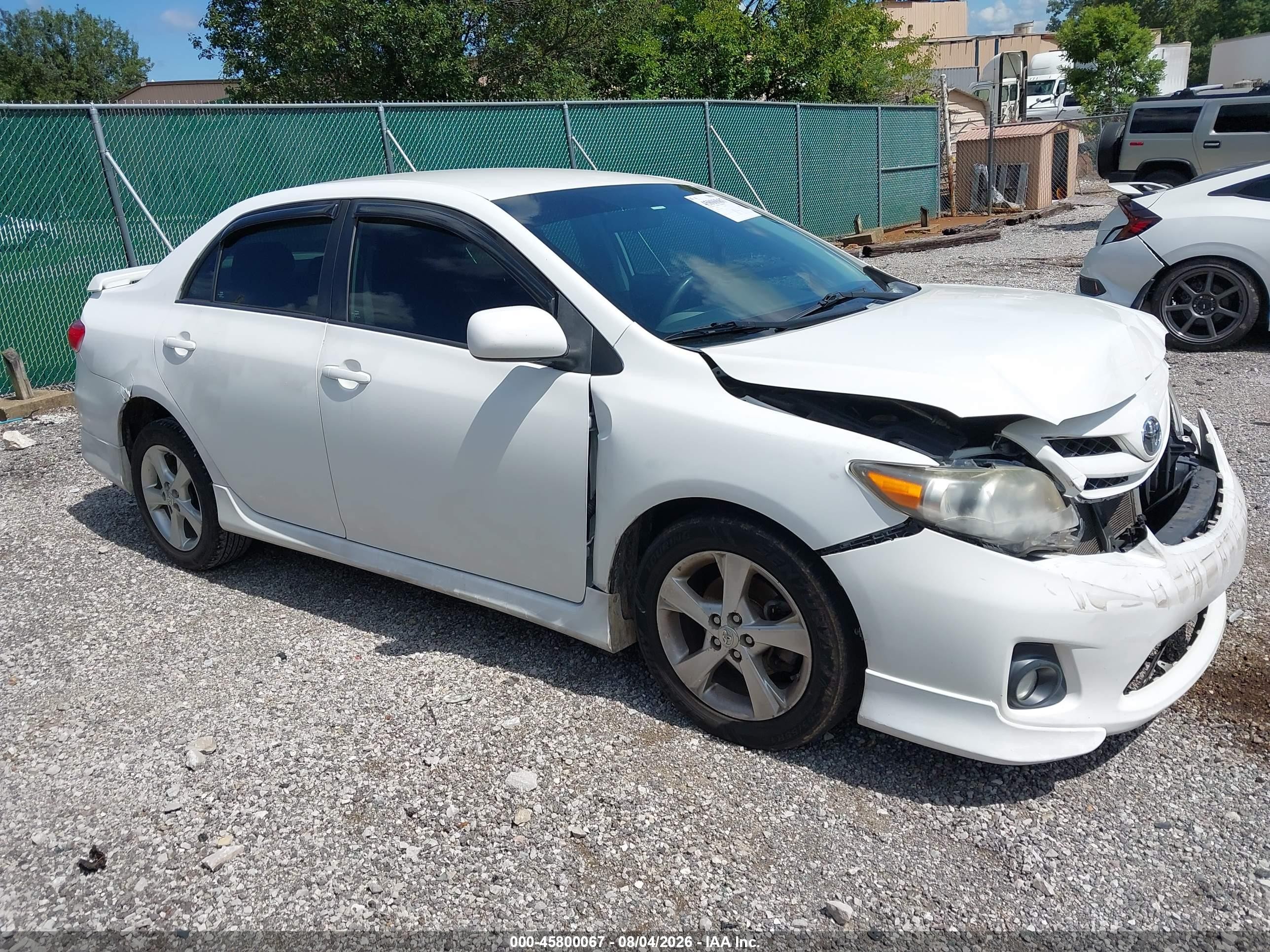 2011 Toyota Corolla S White vin: 2T1BU4EE7BC741943