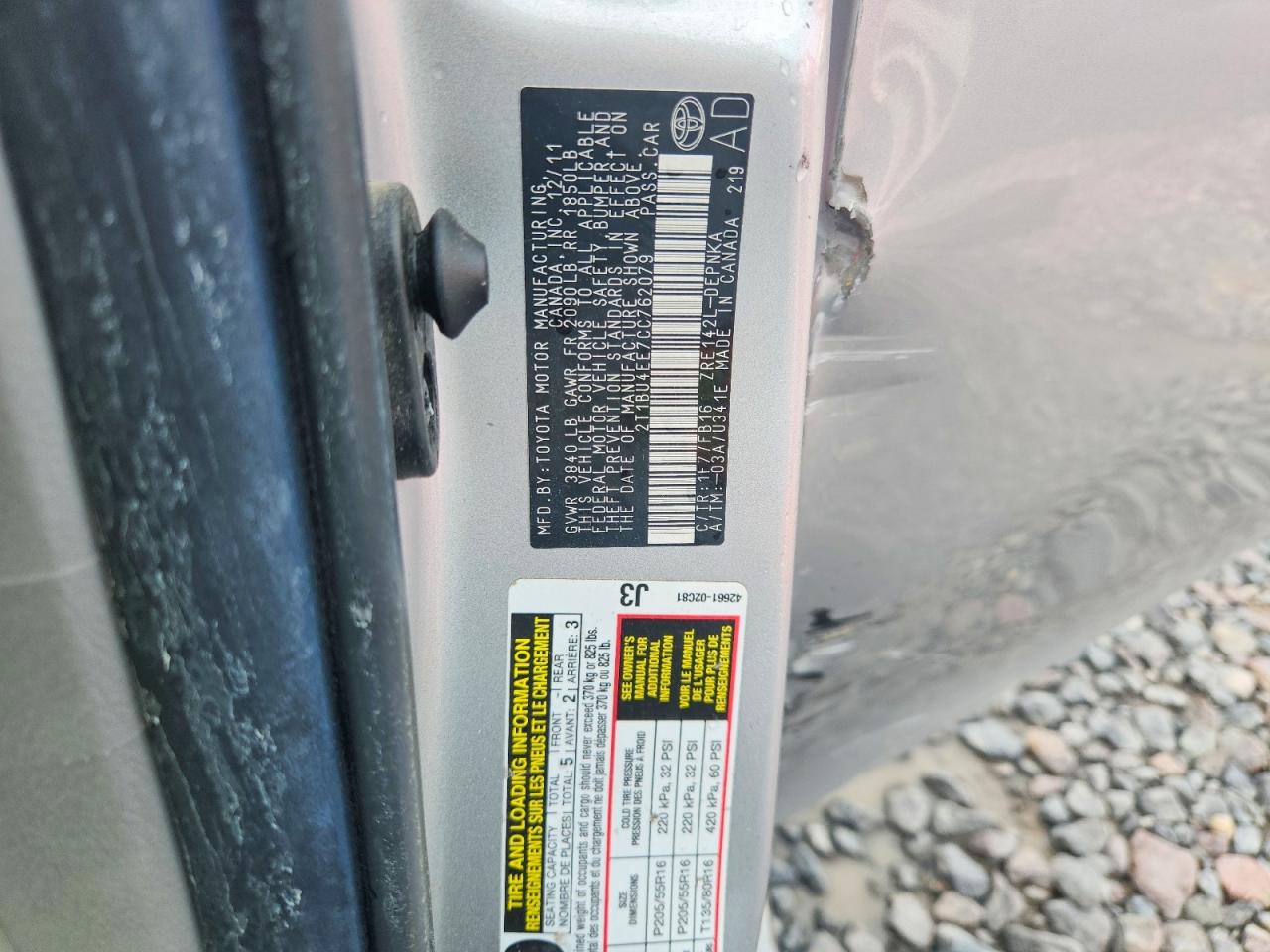 2012 Toyota Corolla Le Silver vin: 2T1BU4EE7CC762079