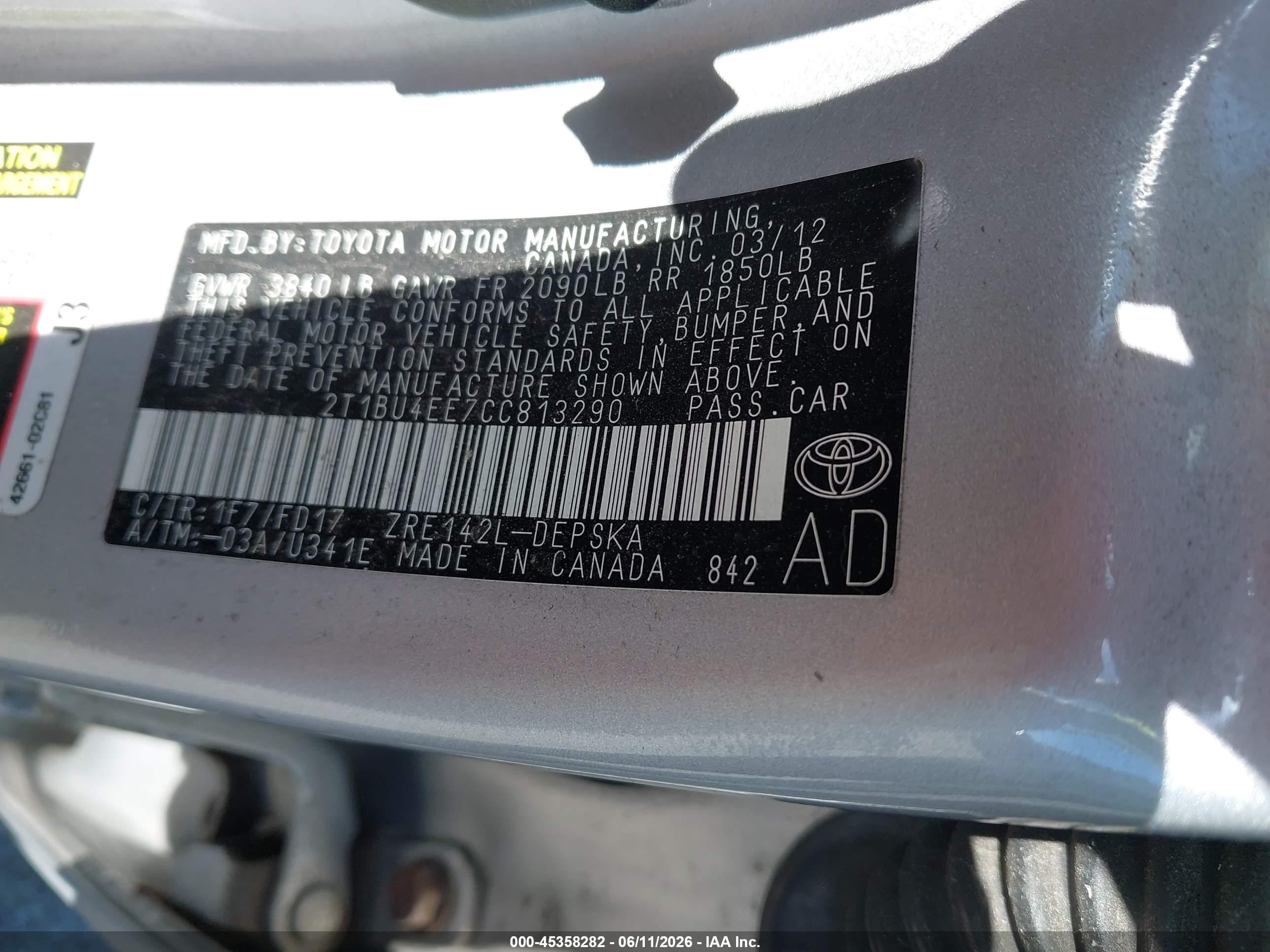 2012 Toyota Corolla S Серебряный vin: 2T1BU4EE7CC813290