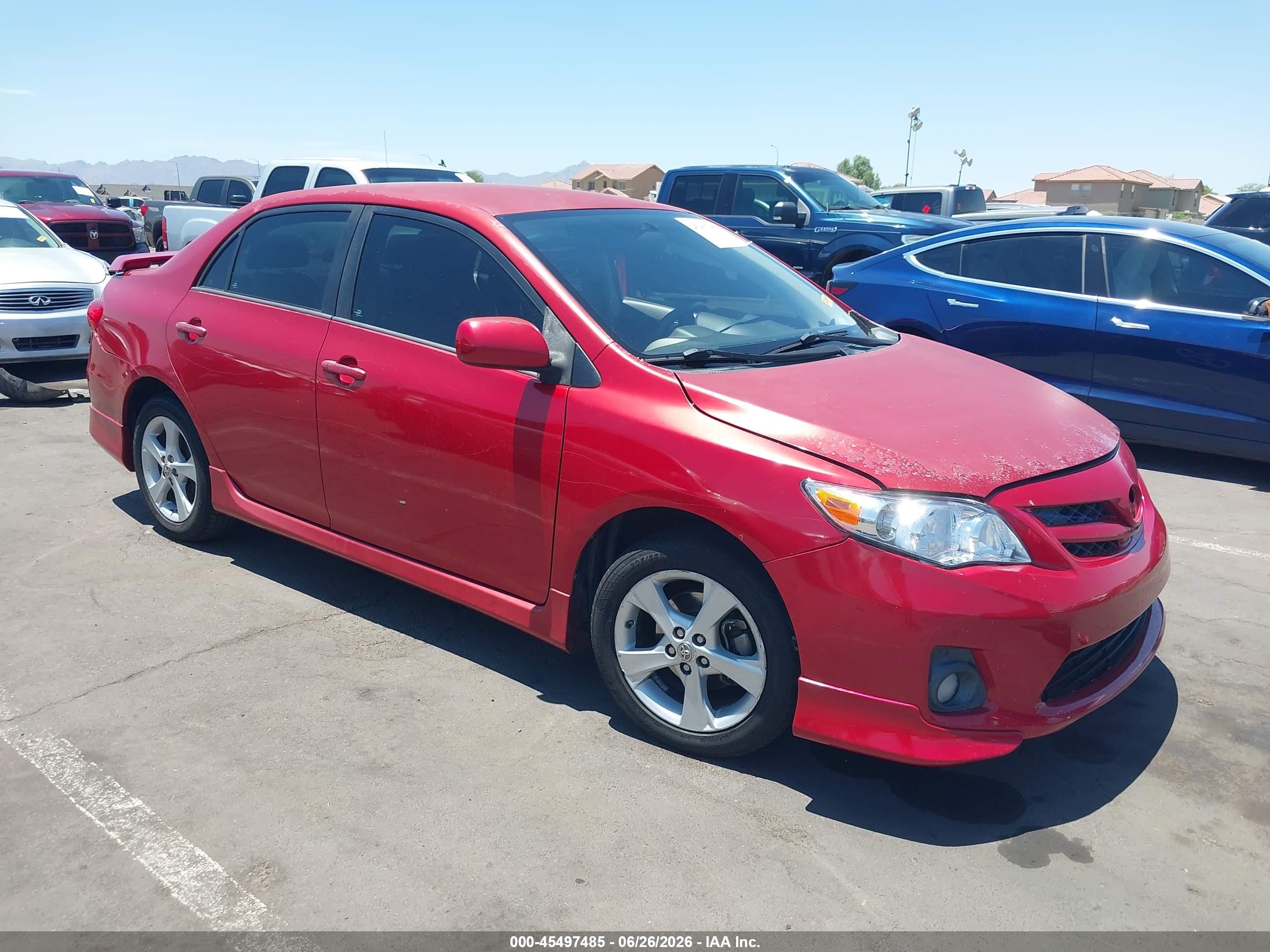 2012 Toyota Corolla S Red vin: 2T1BU4EE7CC825715