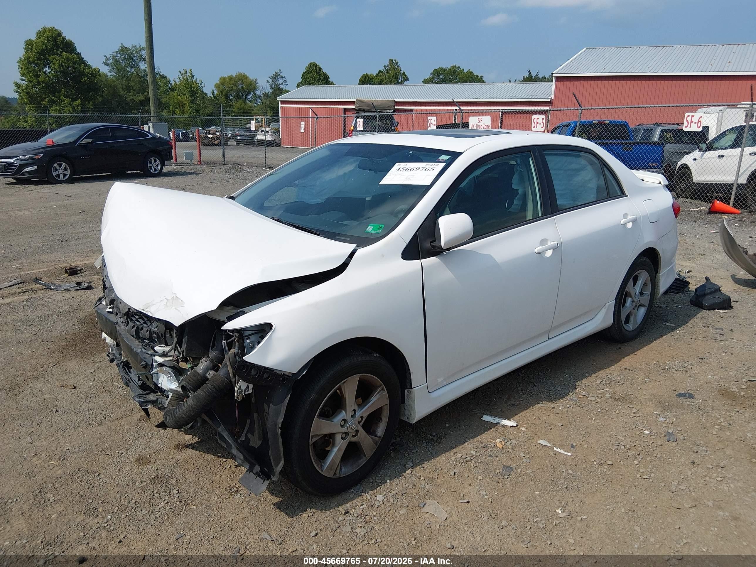 2012 Toyota Corolla S White vin: 2T1BU4EE7CC846371