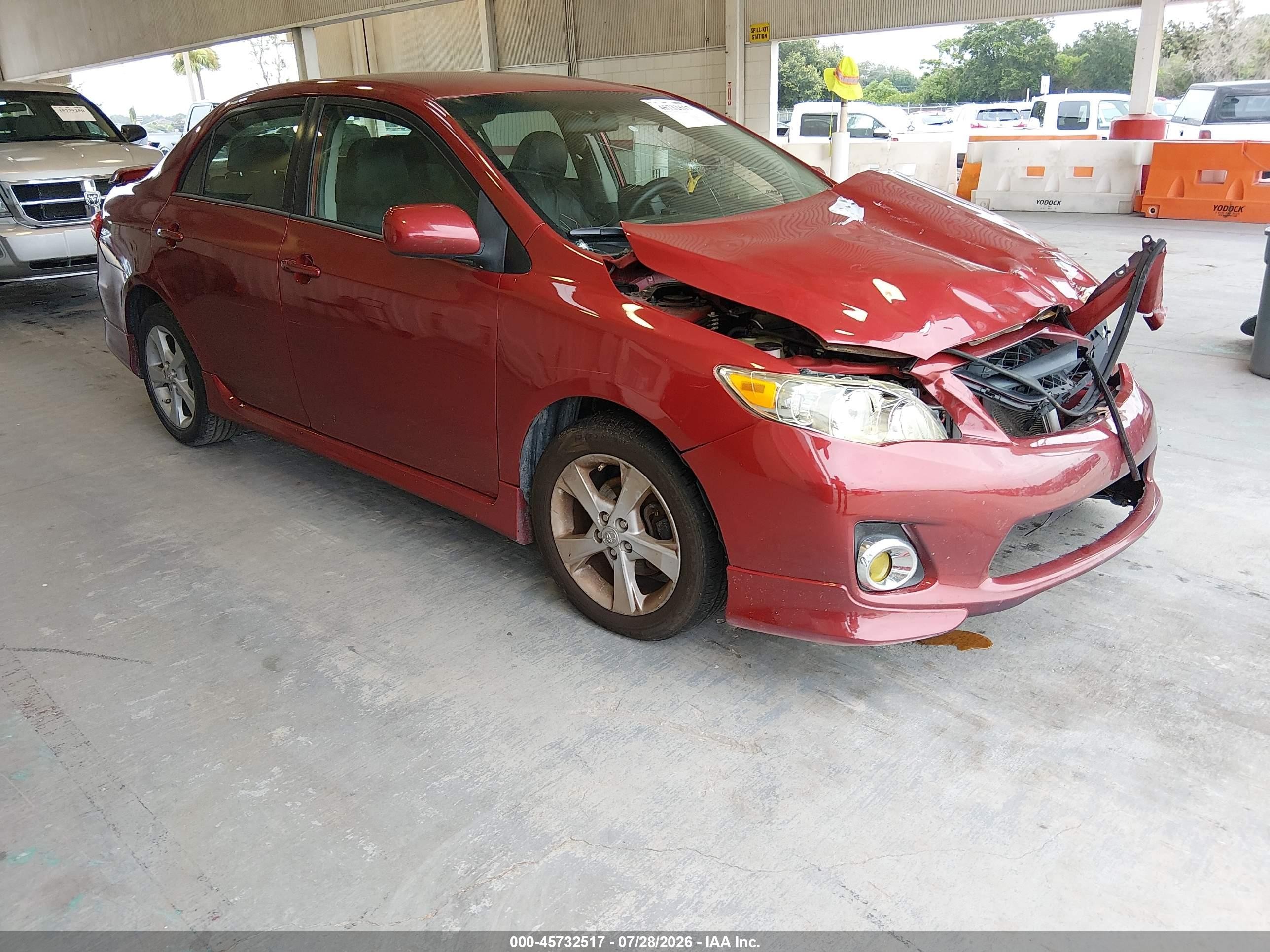 2012 Toyota Corolla S Красный vin: 2T1BU4EE7CC878060