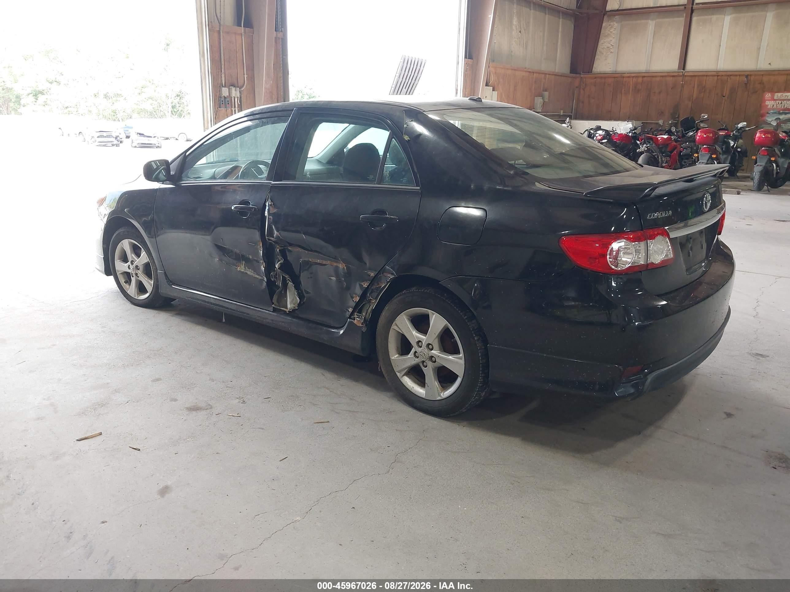 2012 Toyota Corolla S Black vin: 2T1BU4EE7CC896106