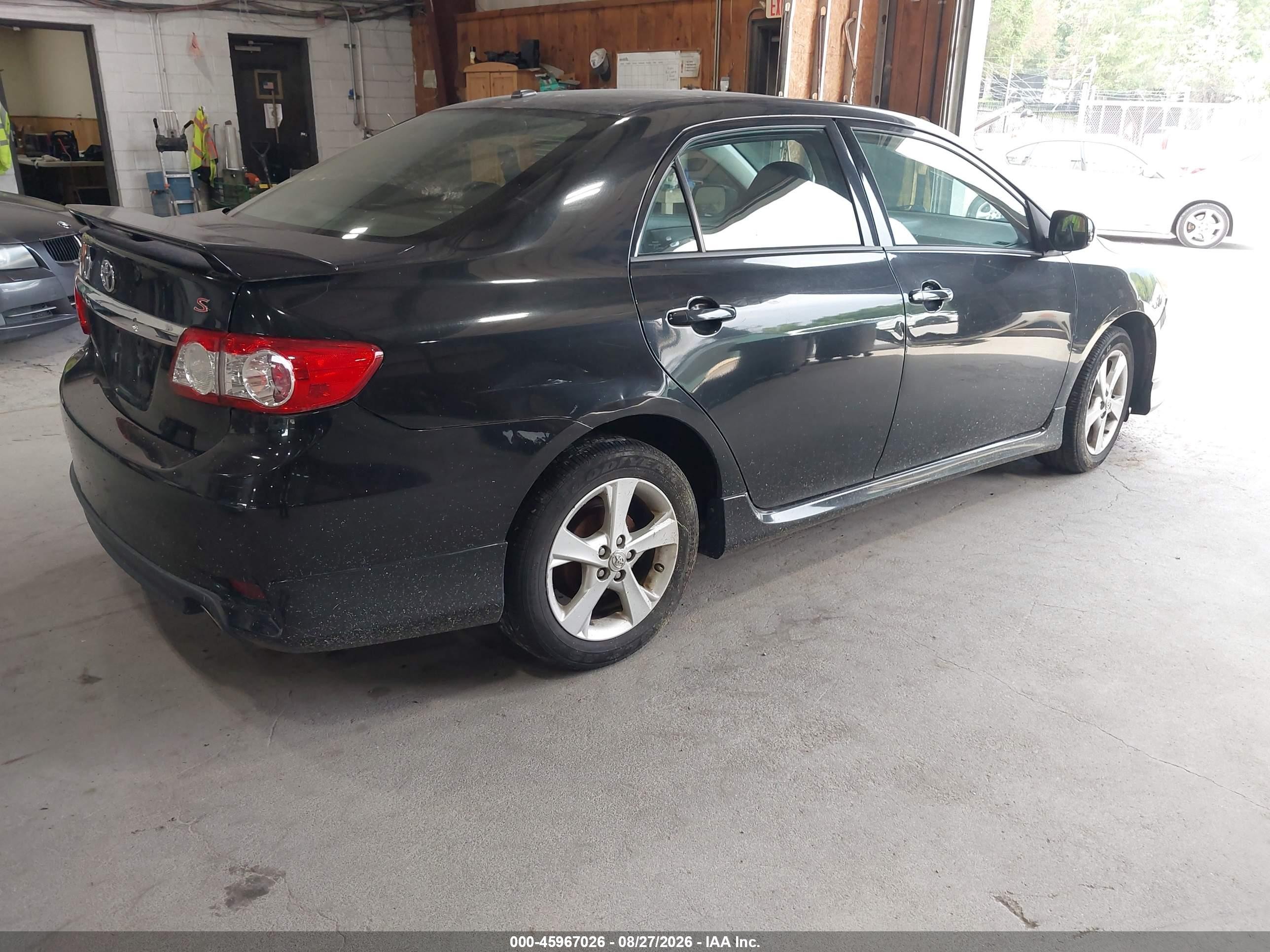 2012 Toyota Corolla S Black vin: 2T1BU4EE7CC896106