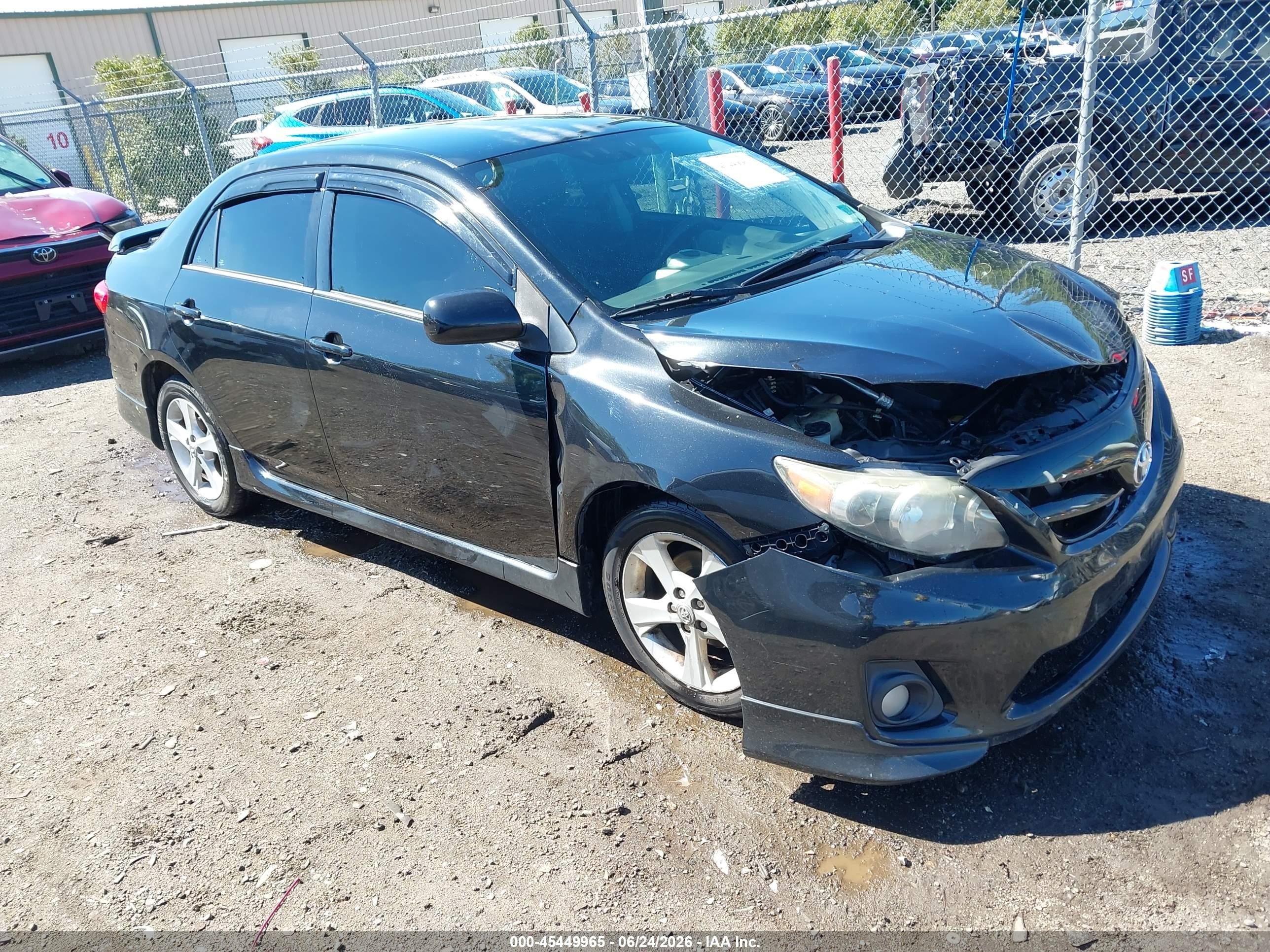 2012 Toyota Corolla S Black vin: 2T1BU4EE7CC912742