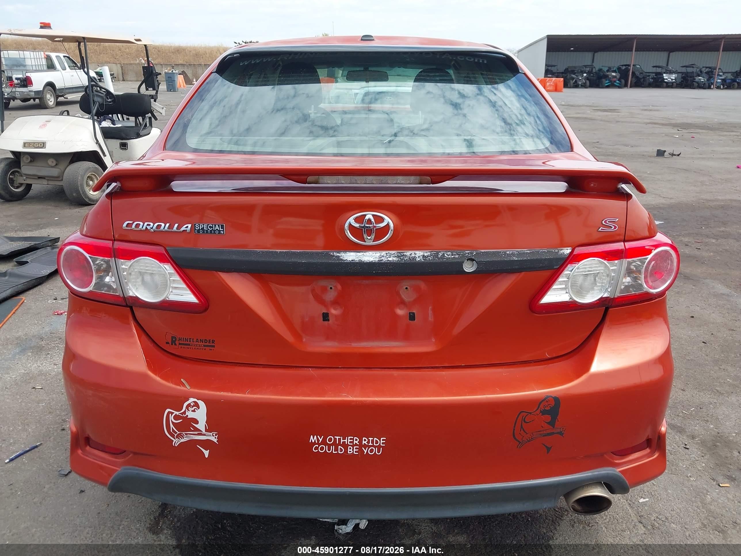 2013 Toyota Corolla S Special Edition Orange vin: 2T1BU4EE7DC072785