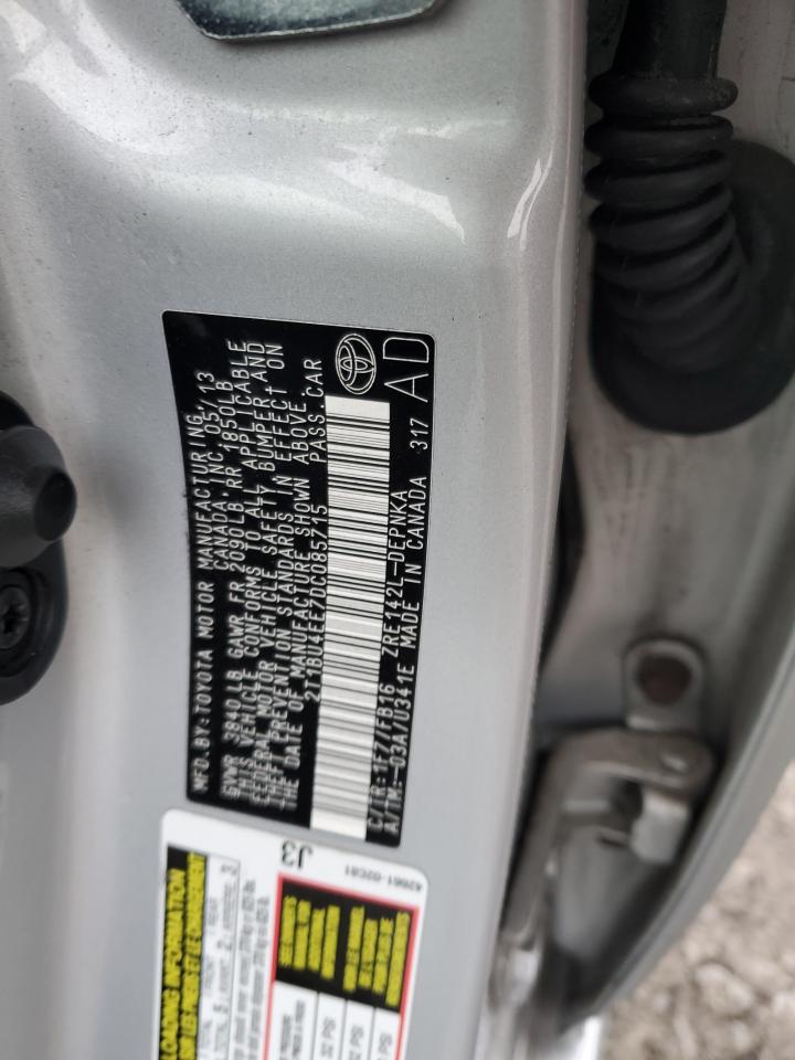 2013 Toyota Corolla Base Silver vin: 2T1BU4EE7DC085715