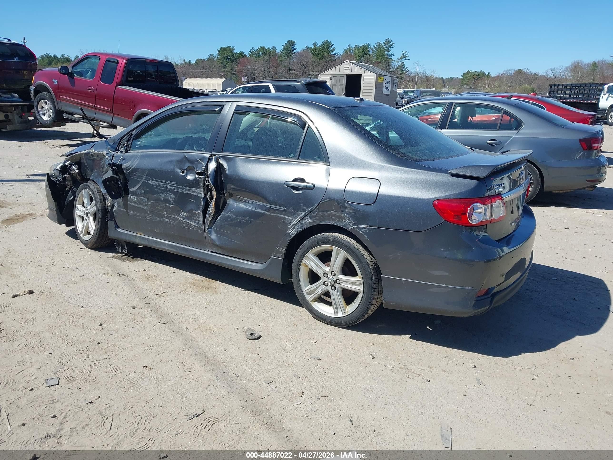 2013 Toyota Corolla S Gray vin: 2T1BU4EE7DC106546
