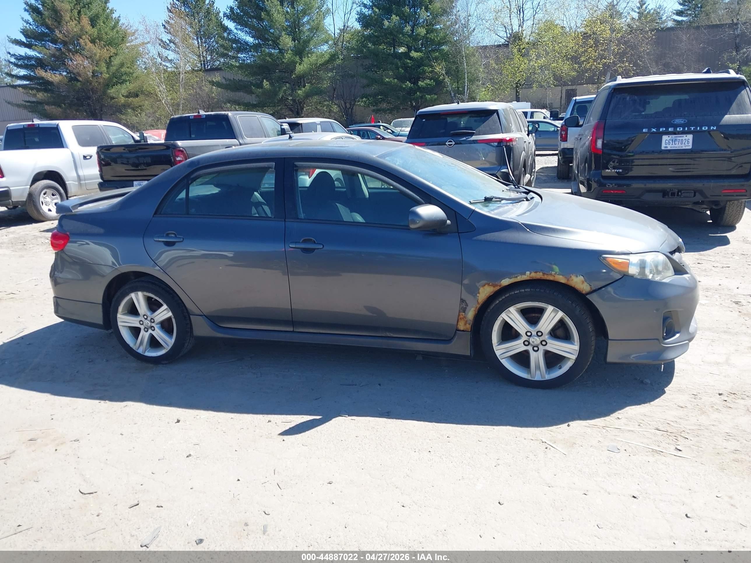 2013 Toyota Corolla S Gray vin: 2T1BU4EE7DC106546