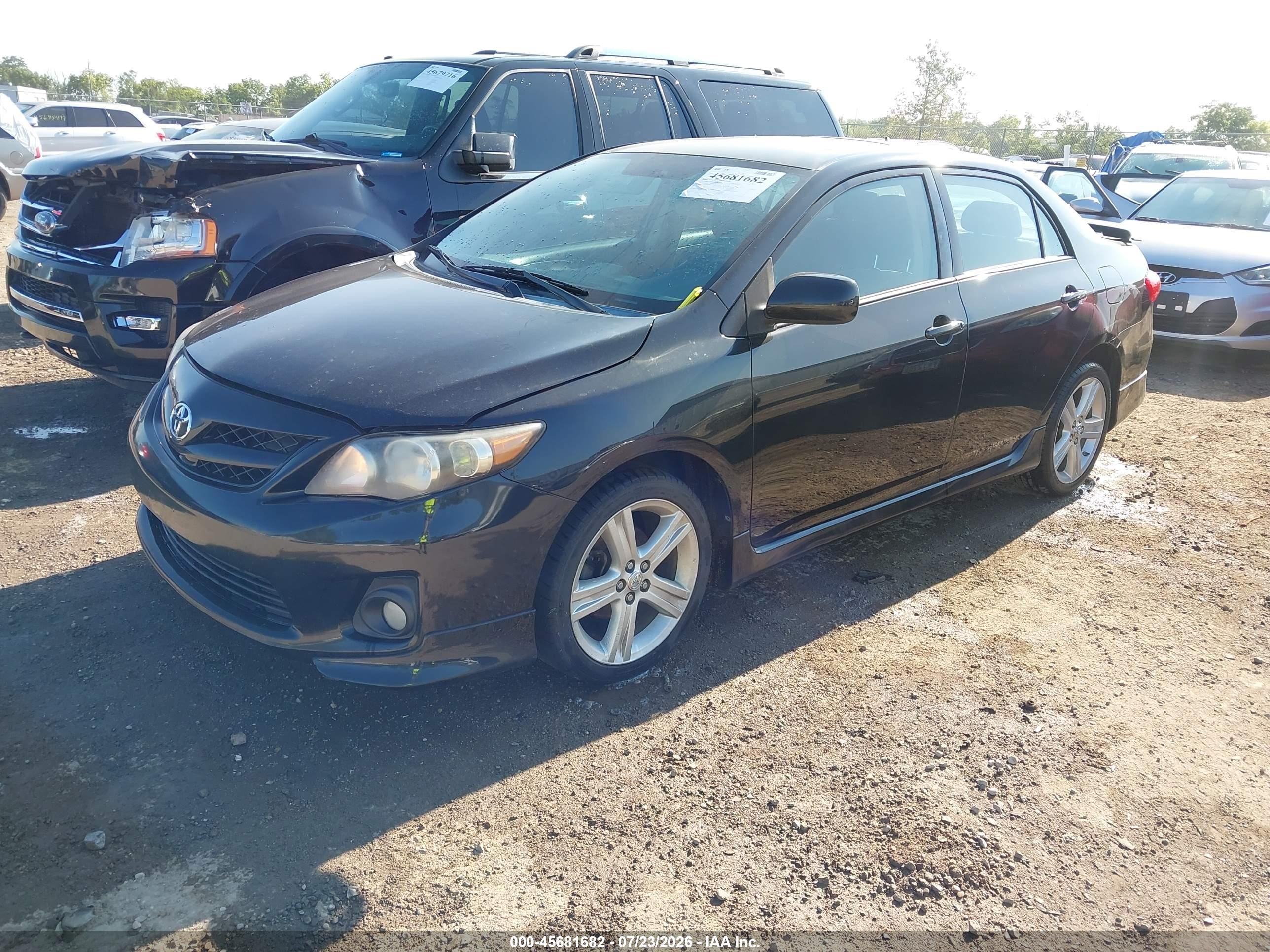 2013 Toyota Corolla S Black vin: 2T1BU4EE7DC110130