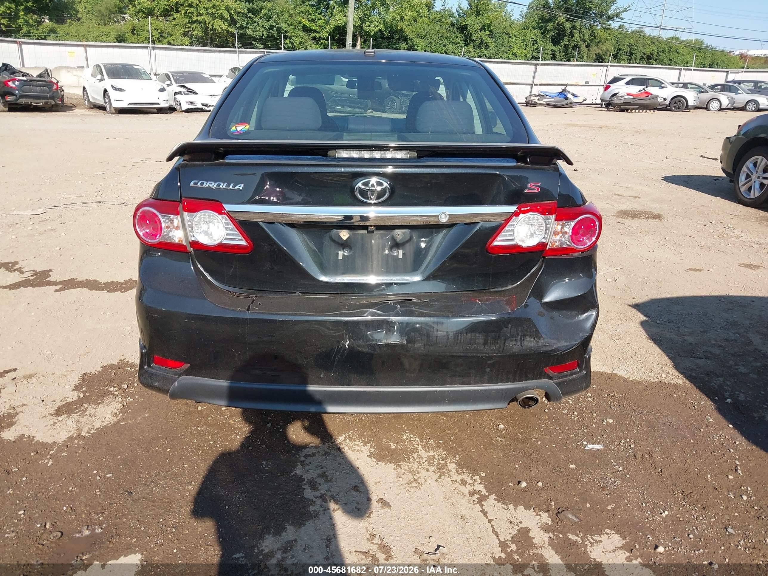 2013 Toyota Corolla S Black vin: 2T1BU4EE7DC110130